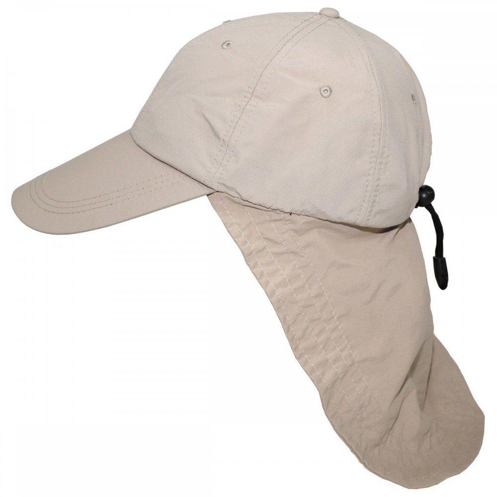 FoxOutdoor Snapback Cap Cap, Nackenschutz, Reißverschluss-Tasche innen khaki