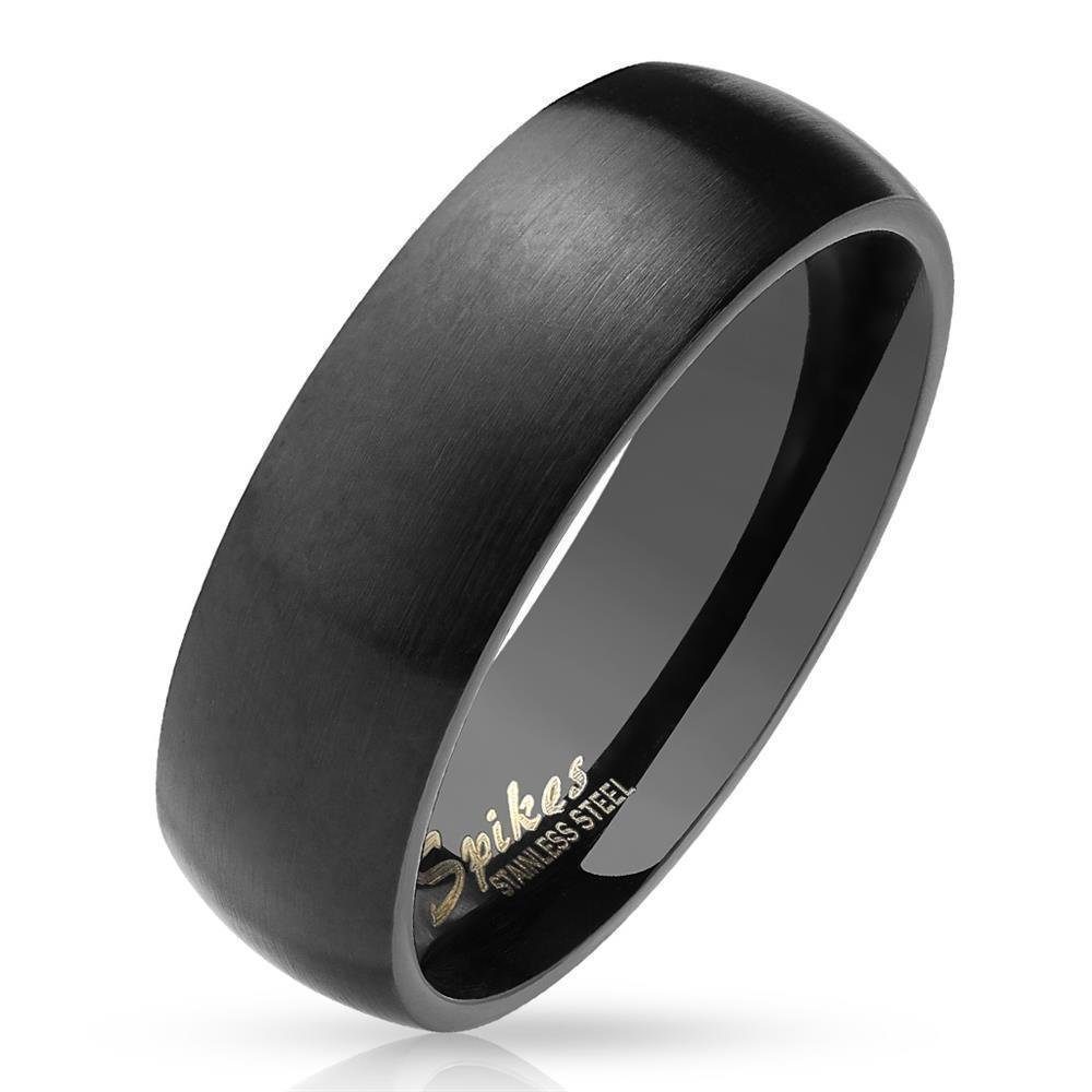 BUNGSA Fingerring 54 (17.2) Bungsa schwarzer RING - Schwarz - Damenring EDELSTAHL matt (Ring, 1-tlg), Damen Herren