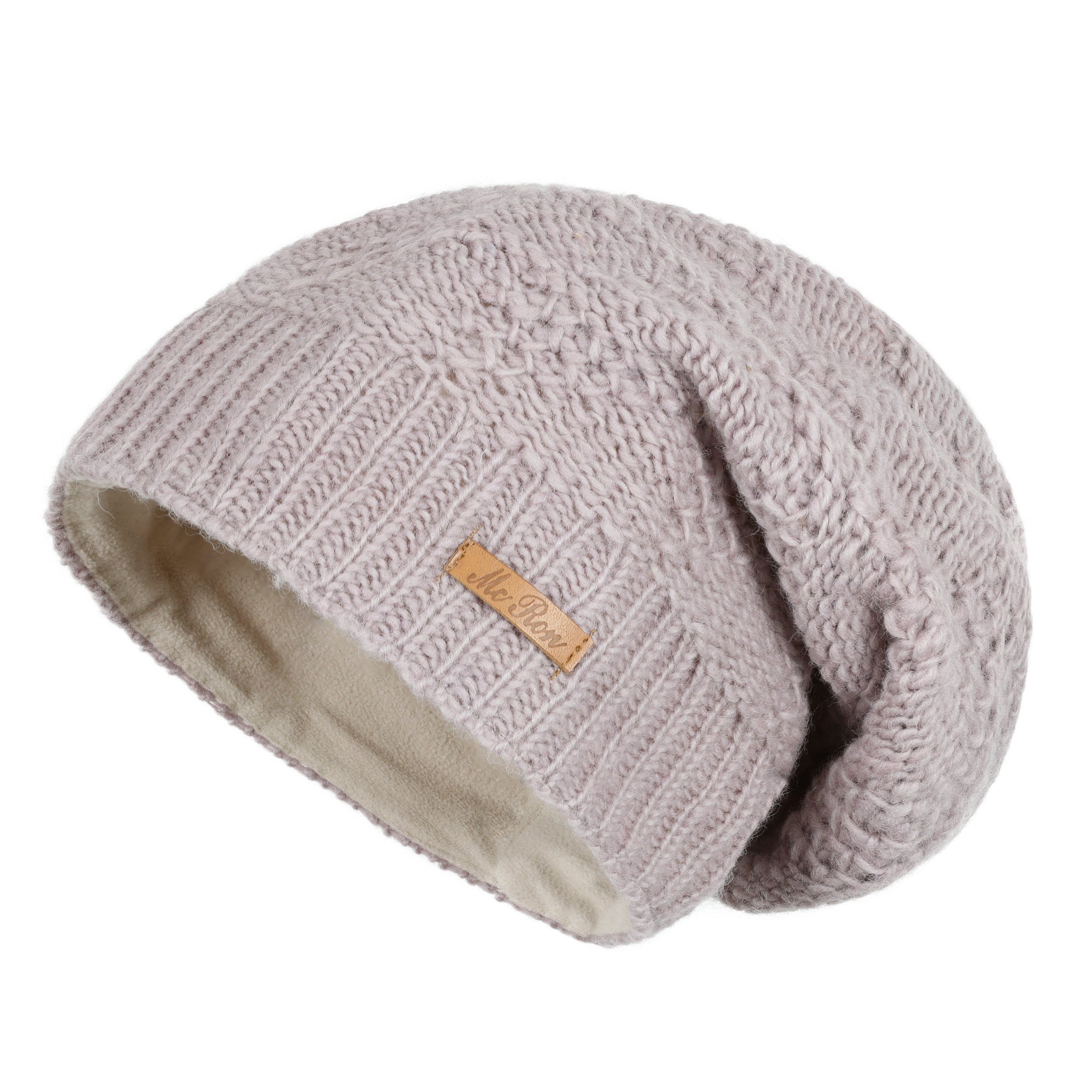 McRon Beanie Wollmütze Modell Lina gefüttert mit Fleece, hoher Schurwollant günstig online kaufen