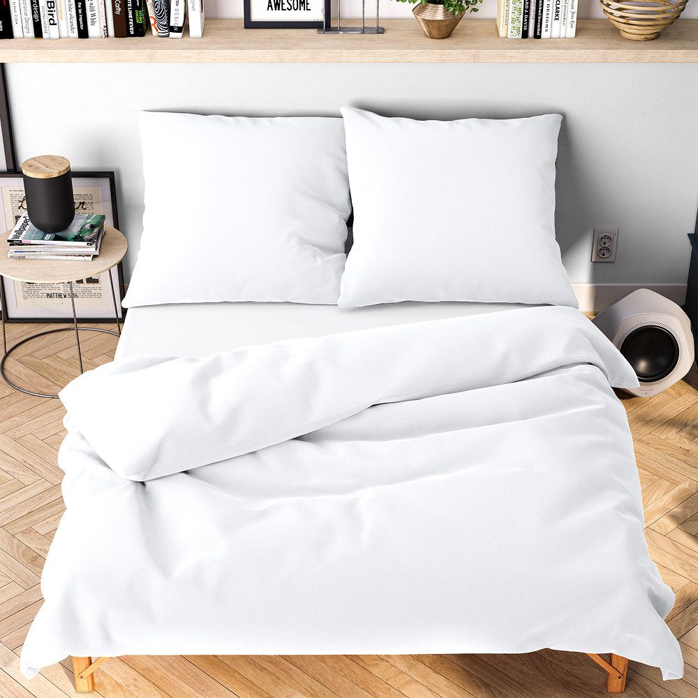 Wolkenfeld Bettwäsche Allergiker Bettwäsche, unfassbar weich, Microfaser, 3 teilig, 135x200 cm, 155x220 & Übergrößen I inkl. Kissenbezüge 80x80 I Uni