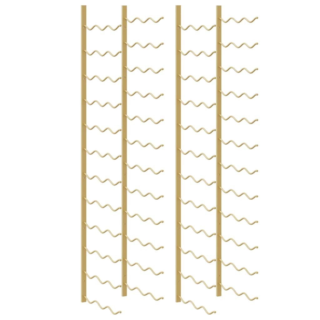 vidaXL Weinregal Wand-Weinregal für 36 Flaschen 2 Stk. Golden Eisen, 1-tlg.