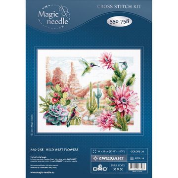Magic Needle Kreativset Magic Needle Kreuzstich Set "Wilde Westblumen", (embroidery kit by Marussia)