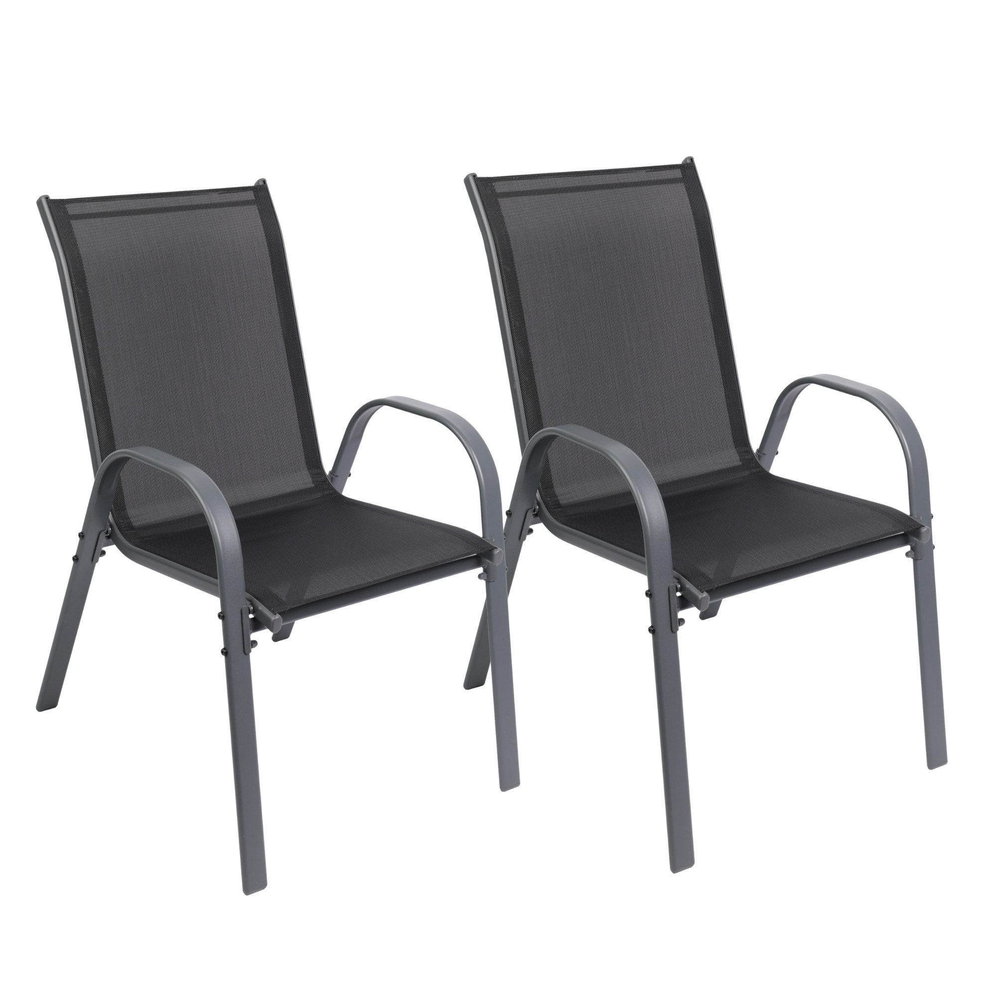 Albatros International Gartenstuhl Gartenstuhl KUBA stapelbar, 2er Set bequem belastbar Metall (mit robustem Metallgestell und hoher Belastbarkeit – Stapelstühle), mit robustem Metallgestell und hoher Belastbarkeit – Stapelstühle