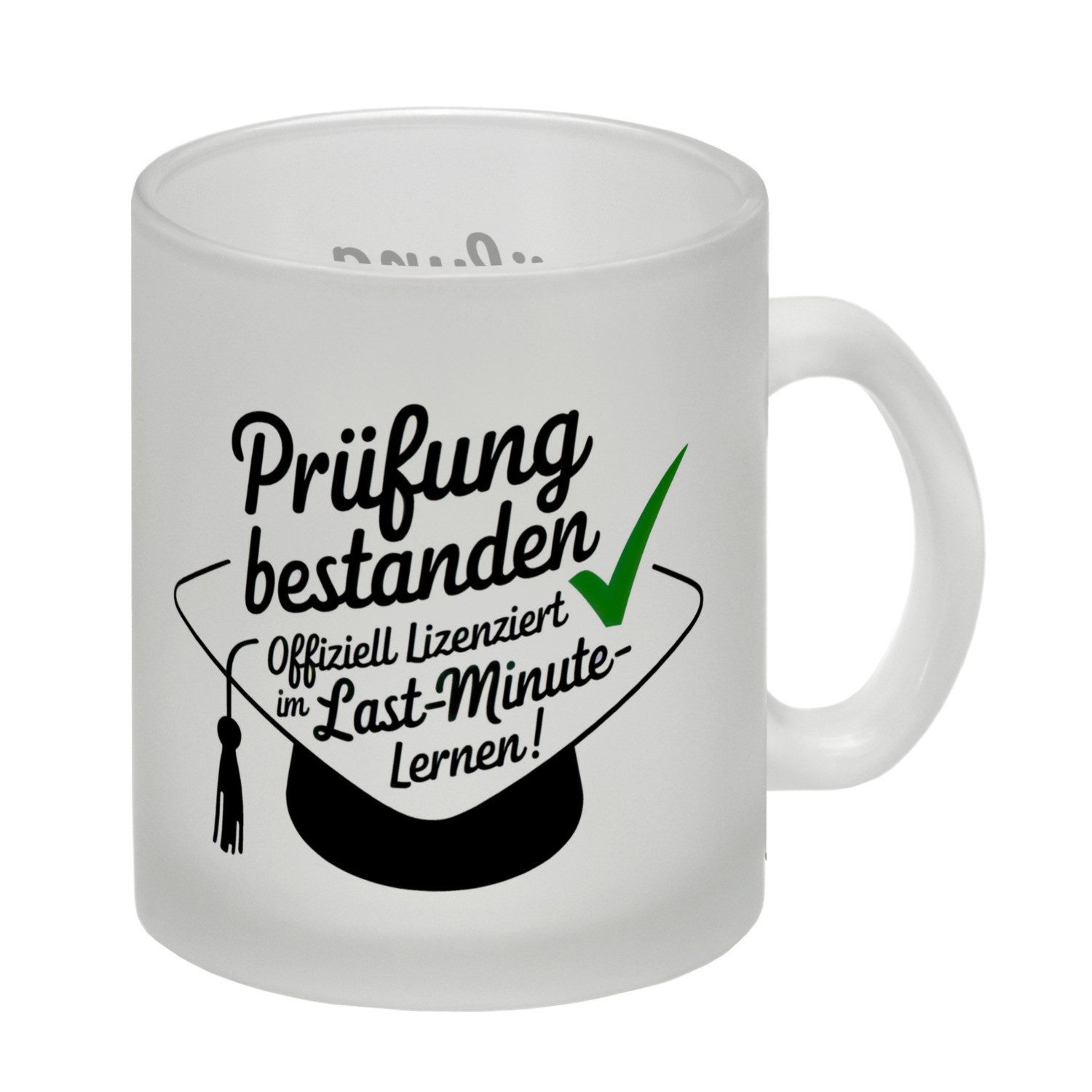 speecheese Tasse Abschlussmütze - Prüfung bestanden Glas Tasse