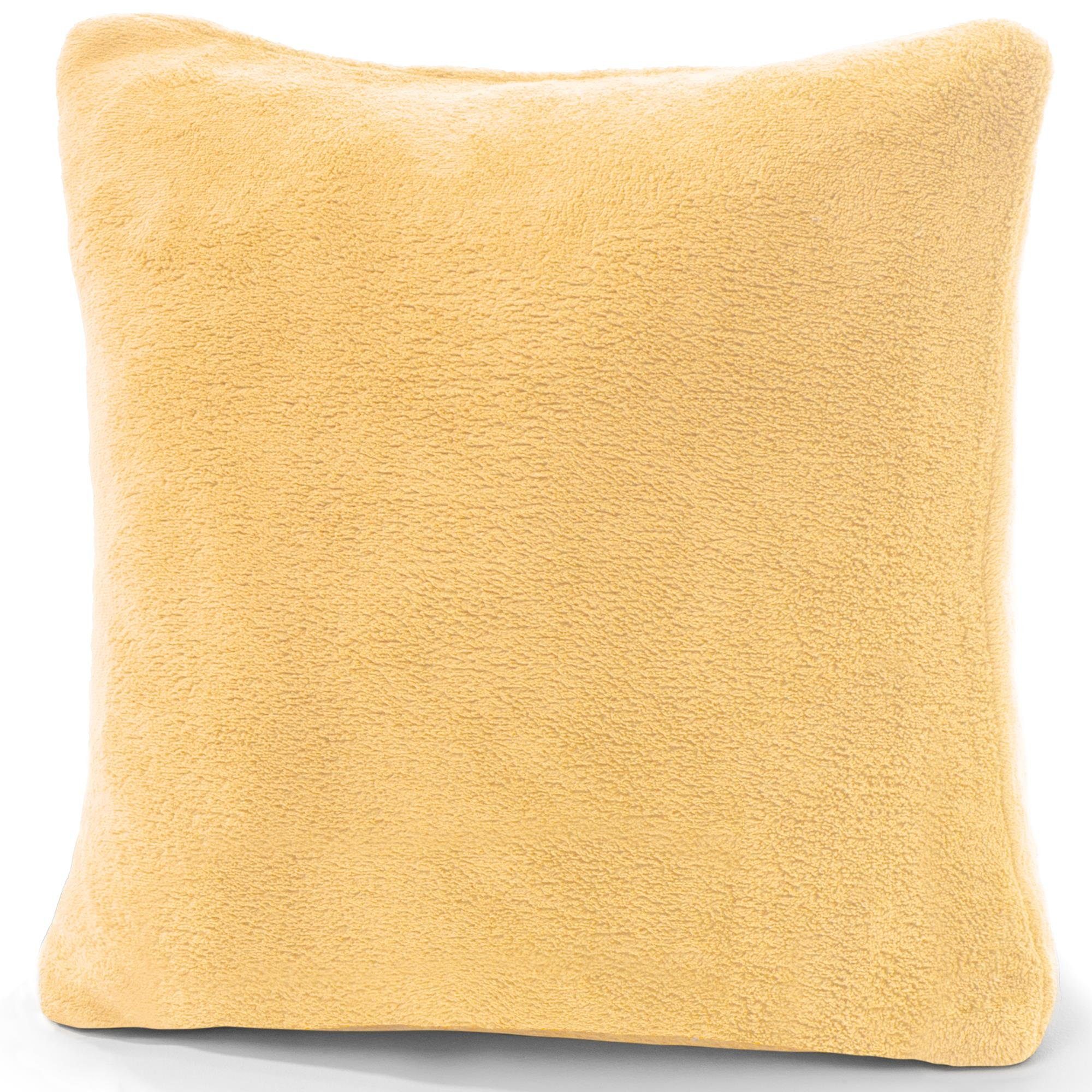 CelinaTex Dekokissen Xanio Deko Kissen Zierkissen Kopfkissen Sofa Fleece 45x45cm beige, anschmiegsam,bügelfrei,flauschig,kuschelweich,leicht beziehbar