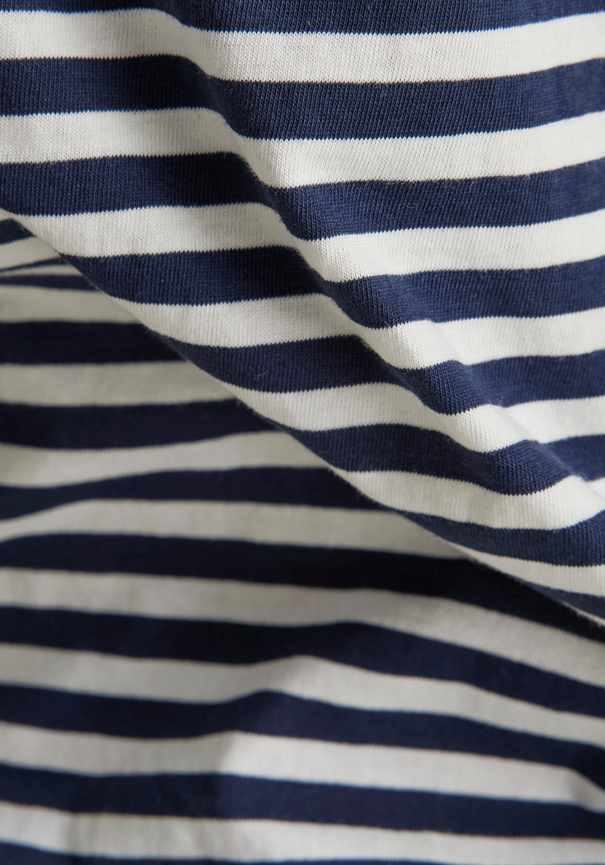 G-Star blue/milk V-Shirt Brust (marine stripe Logoprint sartho RAW mit RAW Top der kleinem Slim G-Star Eyben auf gestreift)