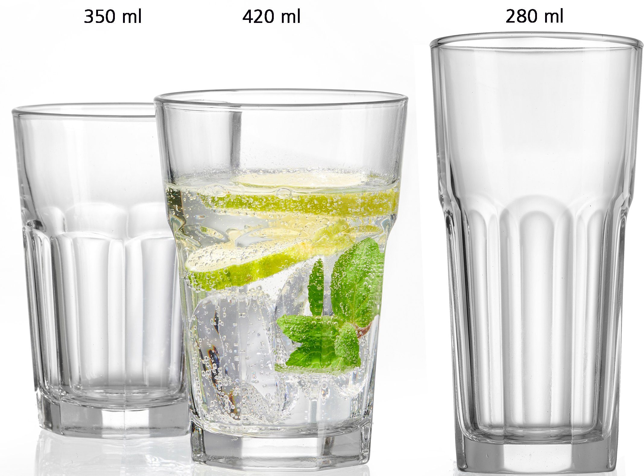 Ritzenhoff & Breker Gläser-Set Riad, 6-tlg., Glas, Facetten-Optik, 6-teilig