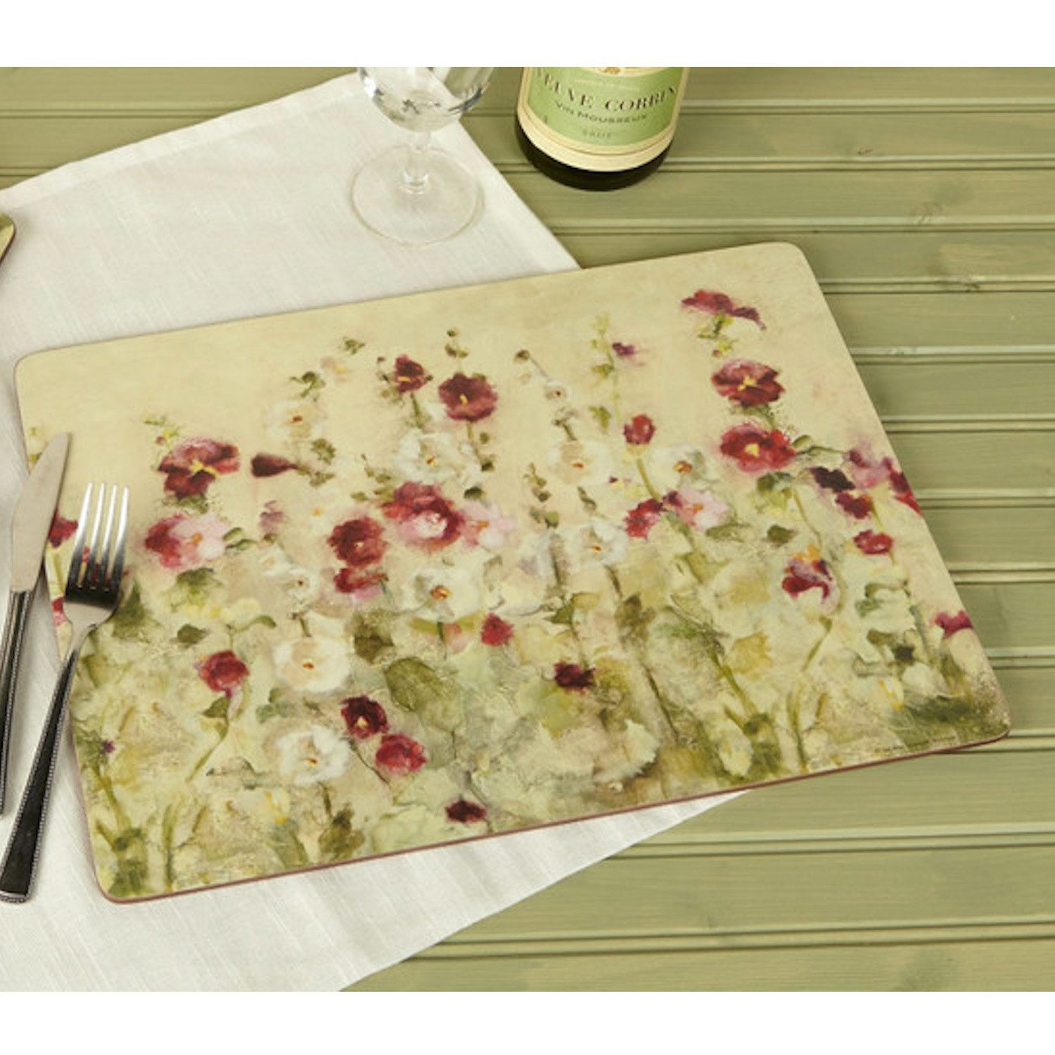 Creative Tops Platzset Kork, Höhe: 1cm, Farbe: Mehrfarbig, Motiv: Mohnblumen