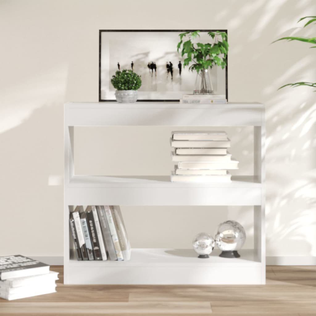 furnicato Bücherregal Bücherregal/Raumteiler Hochglanz-Weiß 80x30x72 cm | Bücherschränke