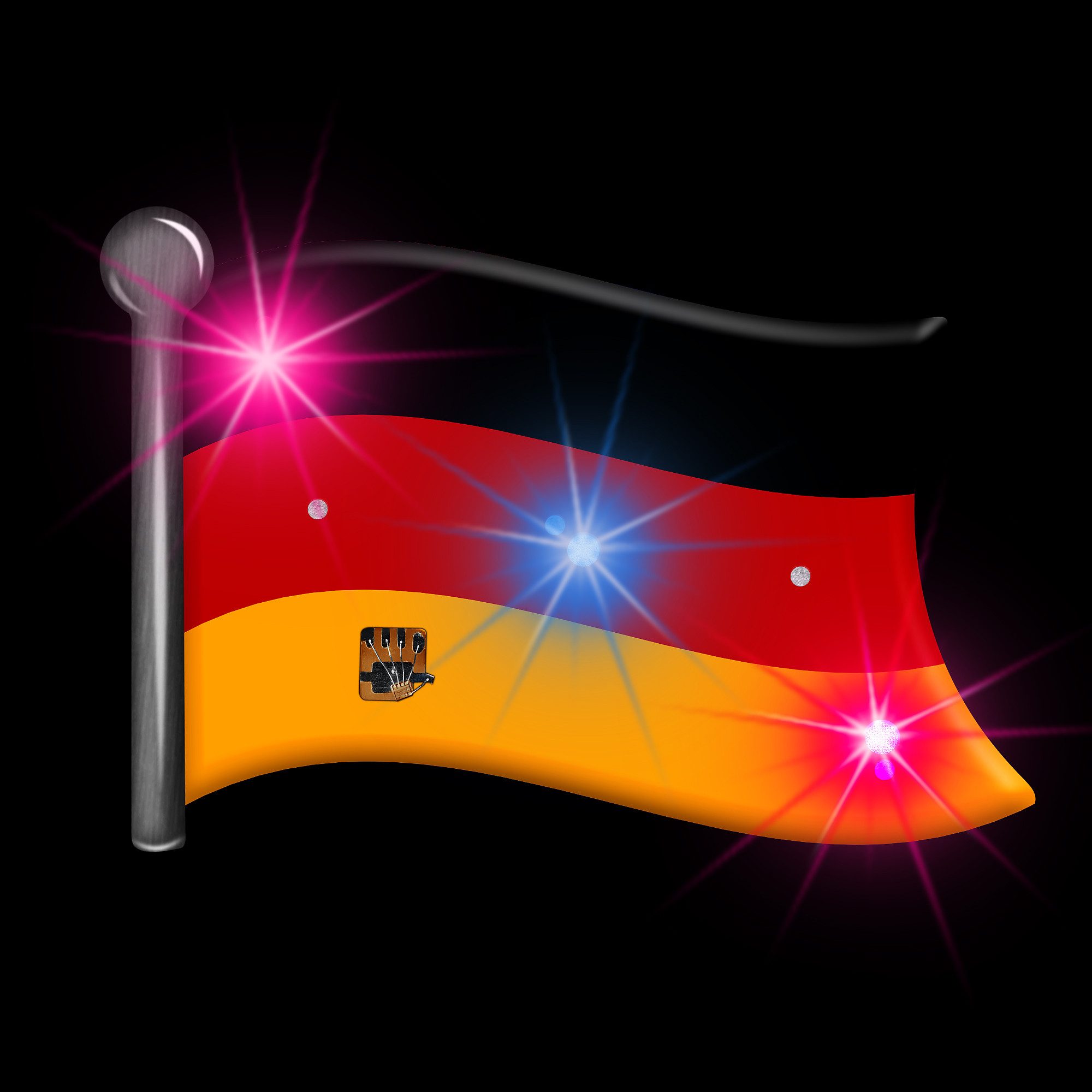Taffstyle Anstecknadel Anstecker Led Blinklicht Fahne Fussball Pin Fanartikel Deutschland, EM WM Land Länderflagge Flagge Handball Eishockey Basketball – Bild 2 von 5