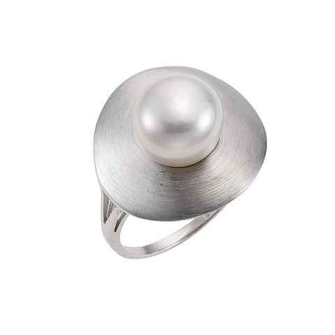 Zeeme Fingerring 925 Silber Perle weiß
