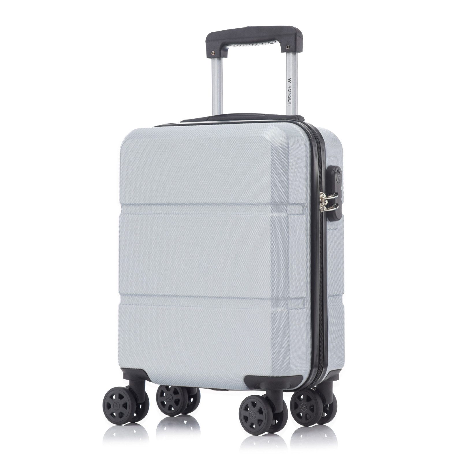 yonsly Hartschalen-Trolley Hartschalen-Koffer Trolley Rollkoffer Zahlenschloss, Handgepäck, 4 Rollen, ABS-Hartschale, robuster Reisekoffer mit Teleskopgriff,46/55/66/76 cm