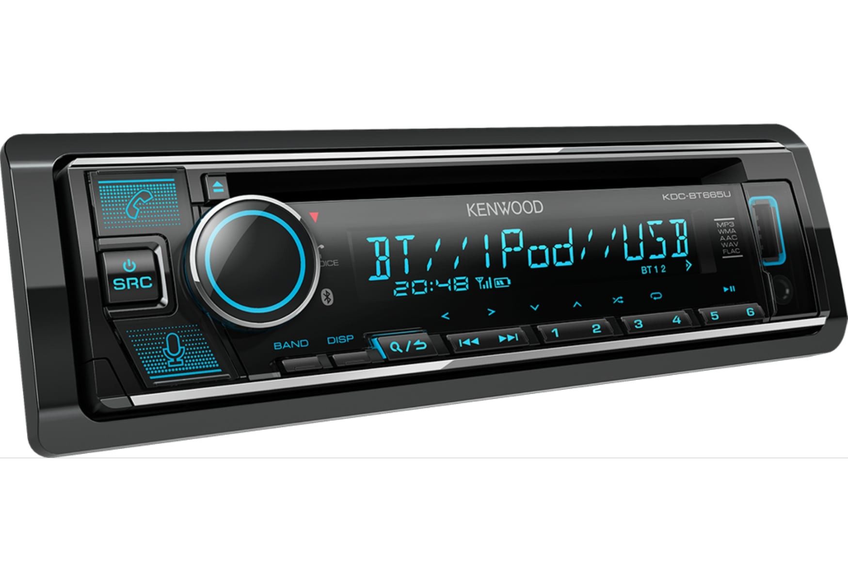 KENWOOD KDC-BT665U CD USB Bluetooth Amazon Alexa Autoradio (RDS, AM/FM Radio, Animiertes Display, Freisprecheinrichtung, 1 DIN)