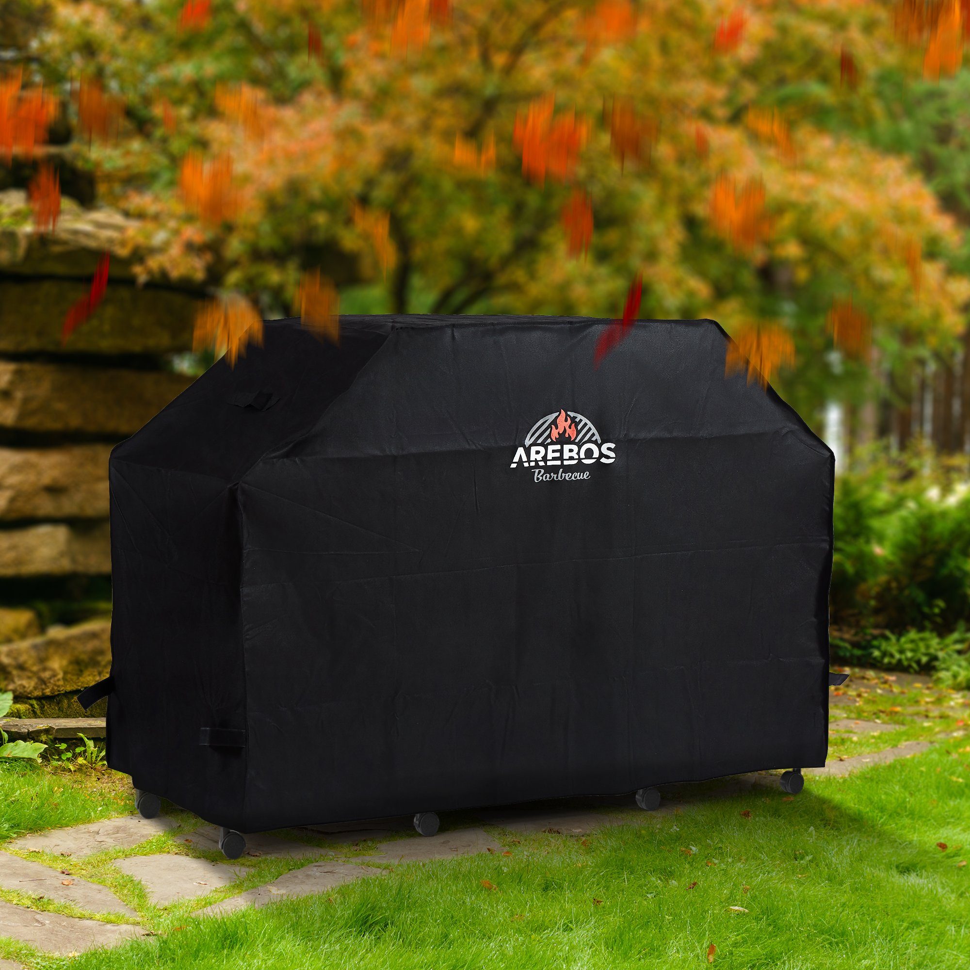 Arebos Grillabdeckhaube Schutzhülle Wasserdicht 600D Oxford, Anti-UV & 2 Griffe