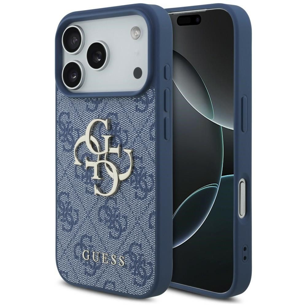 Guess Handyhülle iPhone 18 Pro Schutzhülle Kunstleder Case Big Logo Metall 6,3 Zoll, Kantenschutz