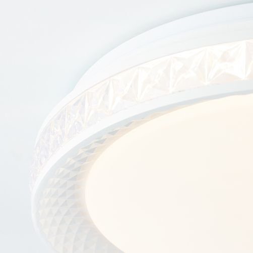 Brilliant LED Deckenleuchte Burlie, LED wechselbar, Farbwechsler, Ø 39 cm, Tuya-App, Metall/Kunststoff, transparent/weiß