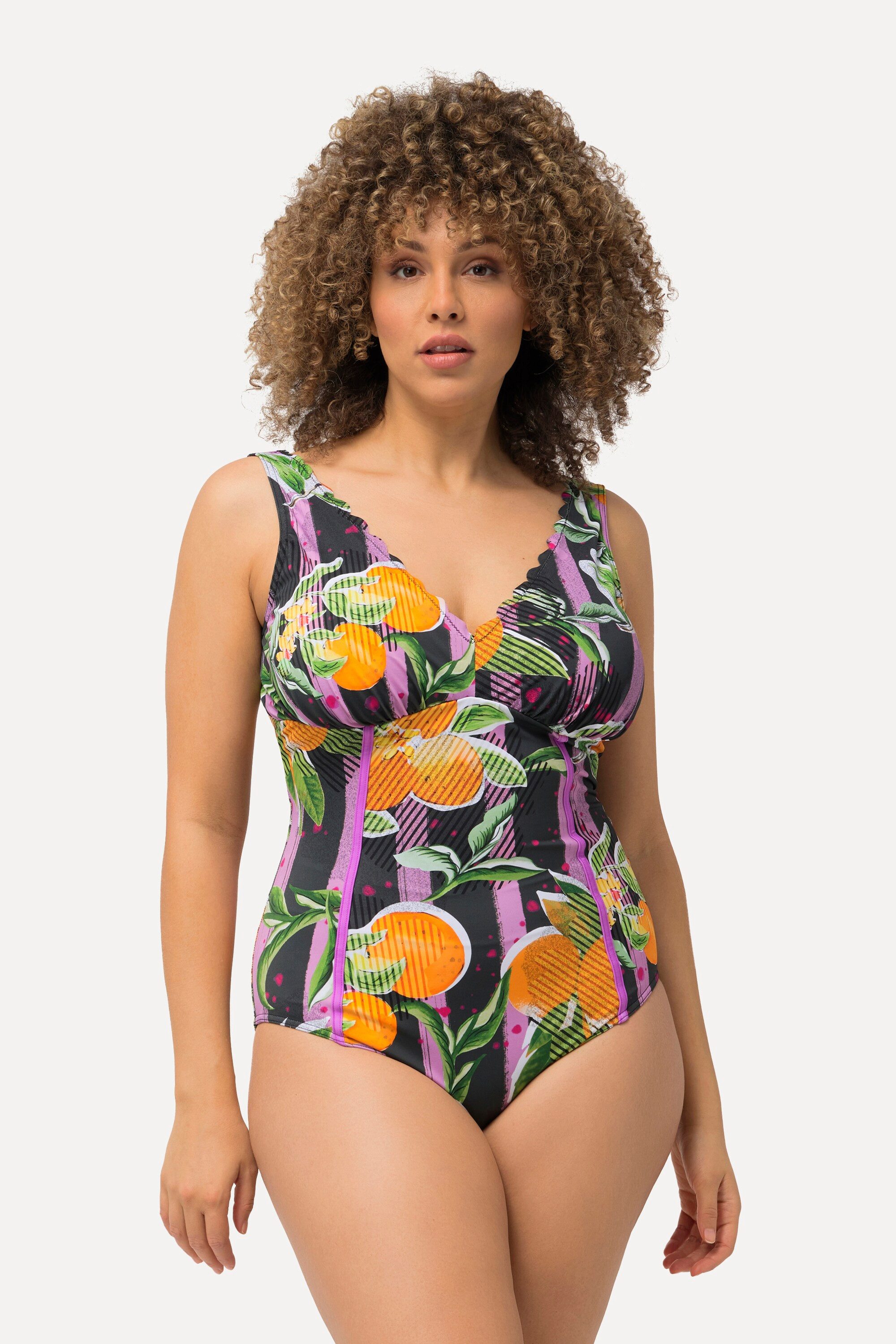 Ulla Popken Badeanzug Badeanzug Orangen Softcups günstig online kaufen