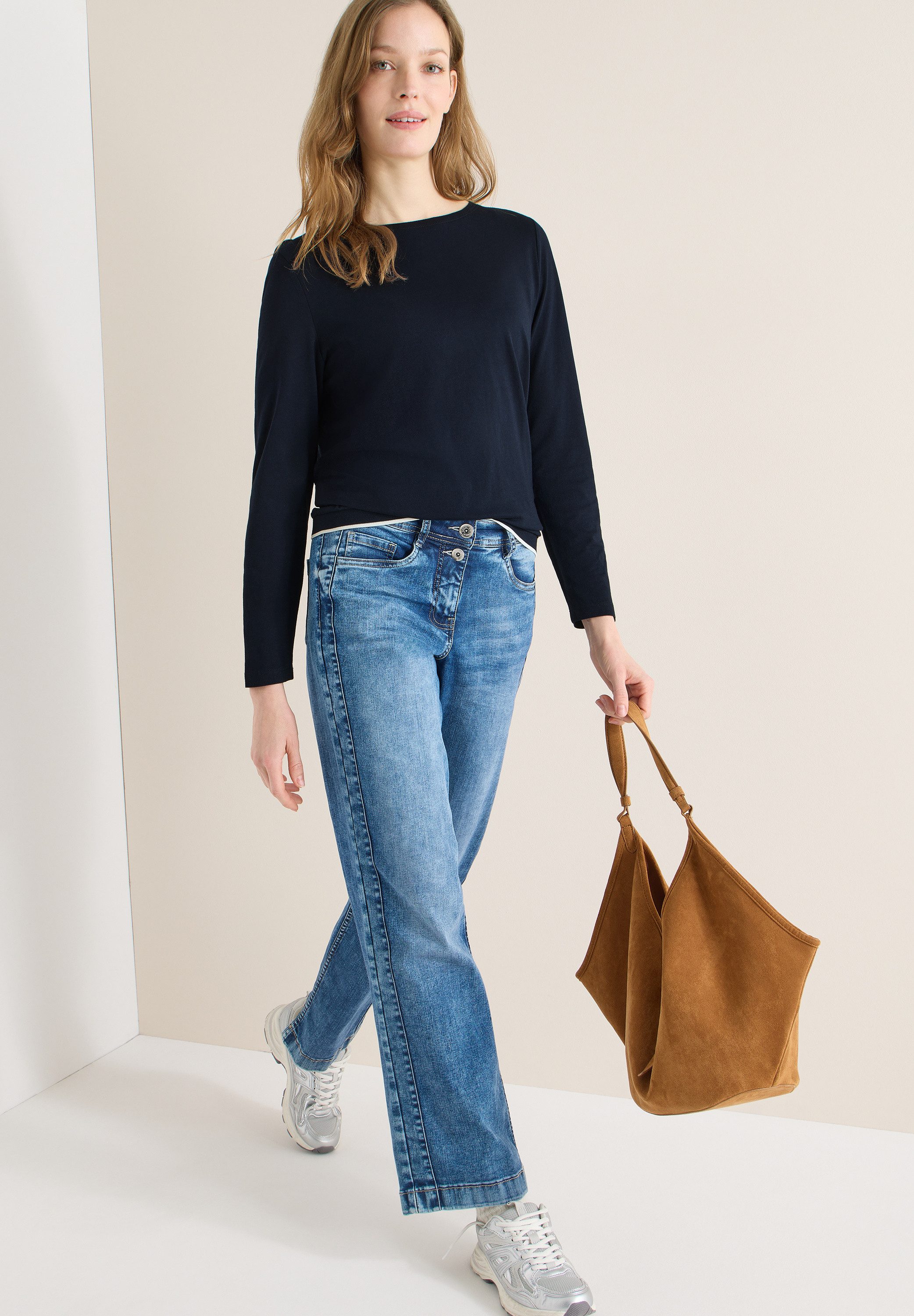 CECIL Langarmshirt mit U-Boot-Ausschnitt