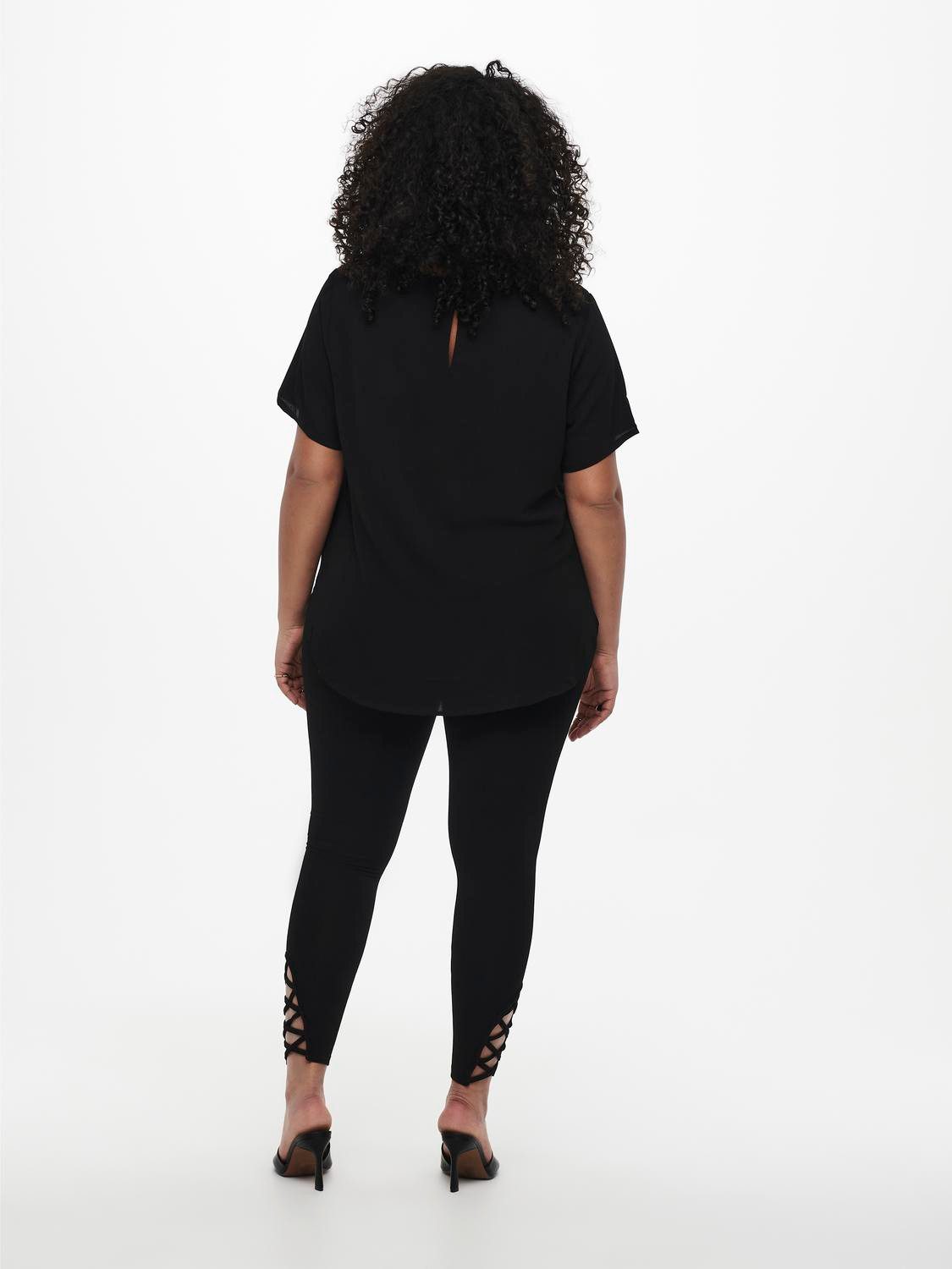 ONLY CARMAKOMA Shirtbluse CARVICA SS TOP WVN NOOS Materialmix, regular fit