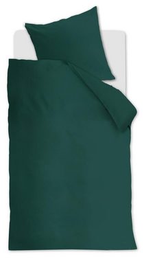 Bettwäsche Organic Basic Dark Green 155X220 Dunkelgrün 100%, Beddinghouse, 100% Organic cotton, 30x30/76x68, 144TC