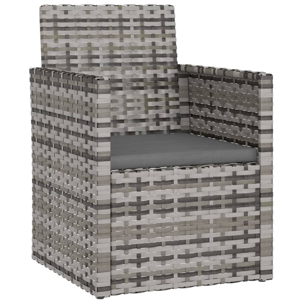 furnicato Gartensessel mit Kissen 53x57x75 cm Grau mit Anthrazit Kissen (1-St), Witterungsbeständiger Loungesessel mit stabilem Stahlrahmen