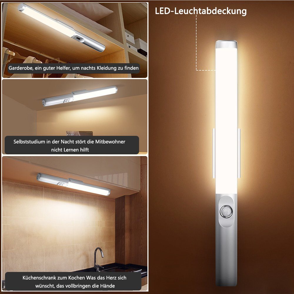 LED Bewegungsmelder, mit Wiederaufladbar LED Schrankbeleuchtung GelldG Licht Unterbauleuchte USB
