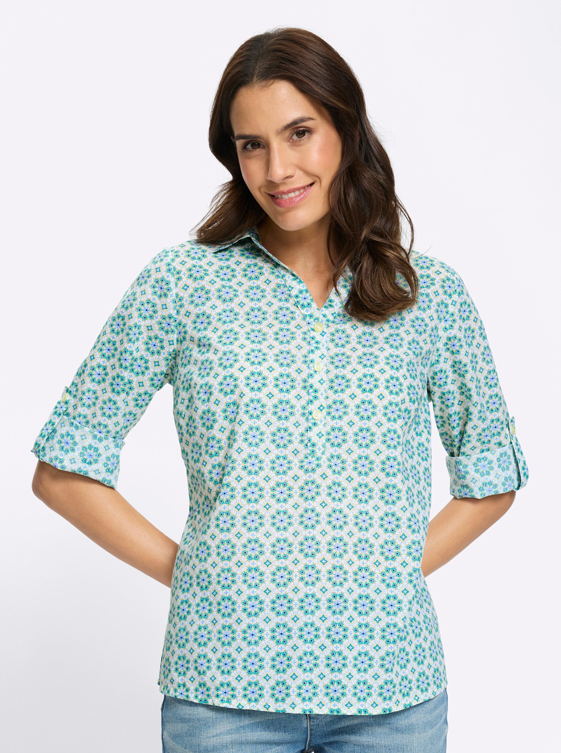 Witt Klassische Bluse Druckbluse 3/4-Arm