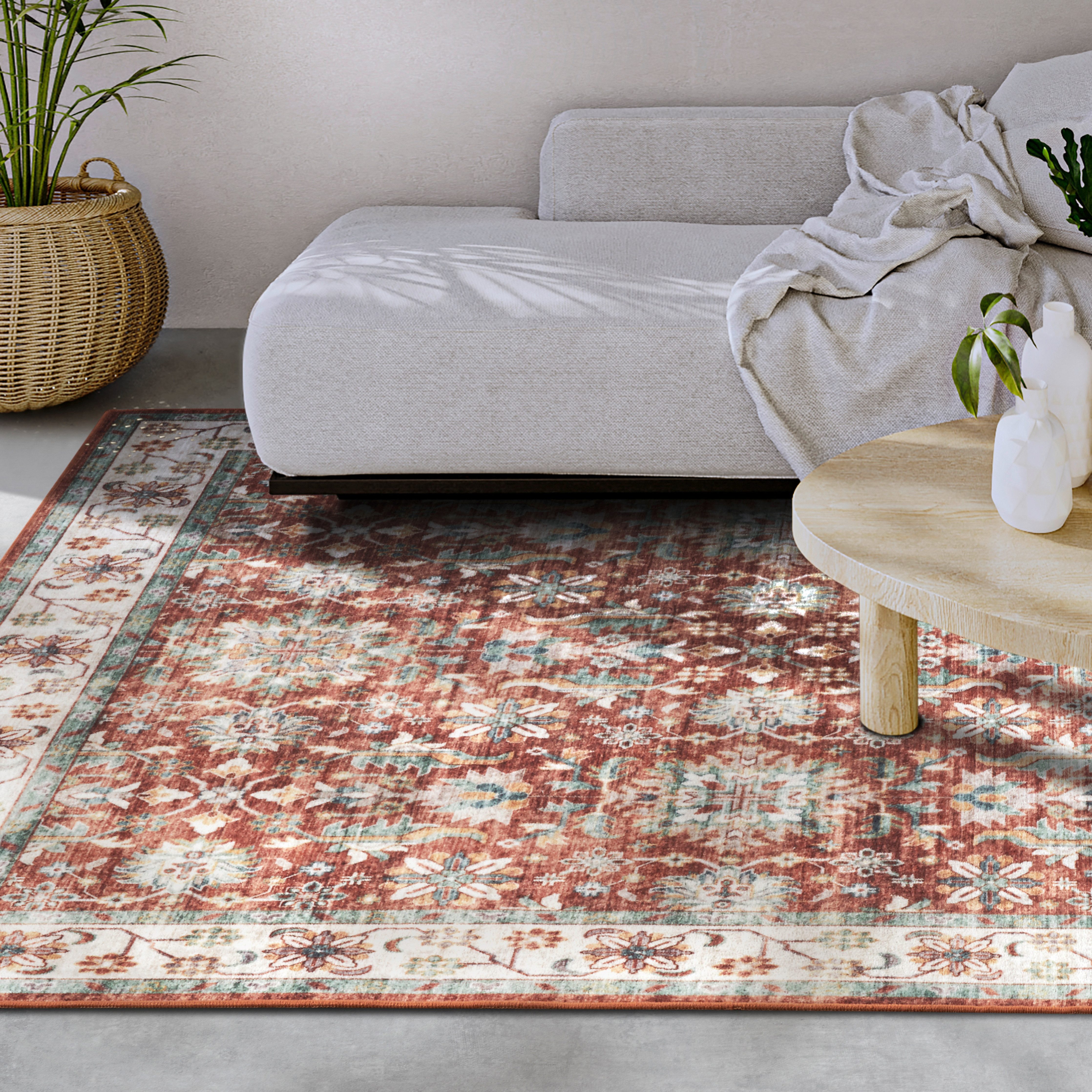 ELLE DECORATION Teppich Saveh, rechteckig, Höhe: 5 mm, Kurzflor, Anti Rutsch, Vintage, Klassisch, Wohnzimmer, Flur