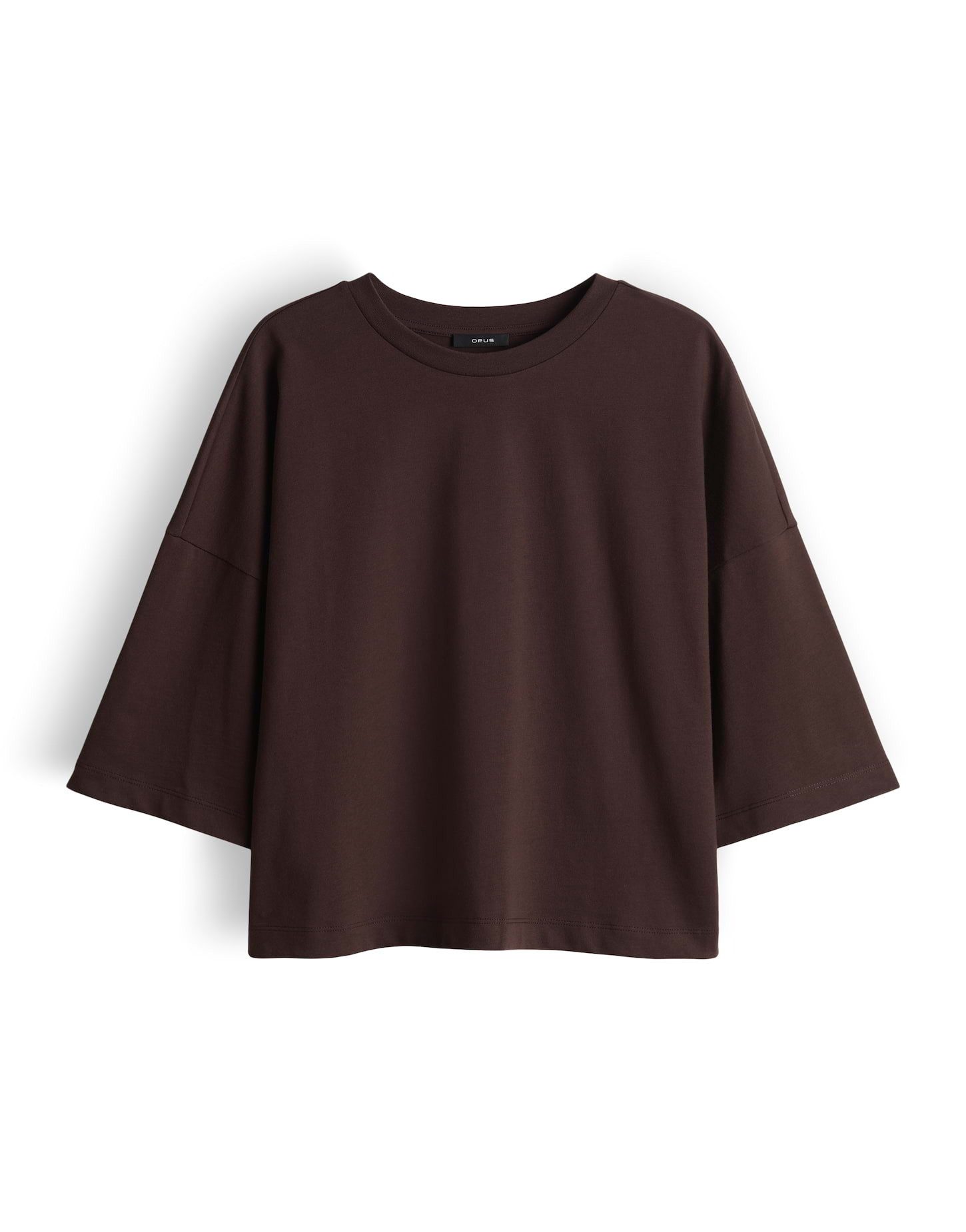 OPUS T-Shirt Boxy T-Shirt aus reinem Baumwolljersey Oversized Passform, Seitenschlitze für lässigen Look