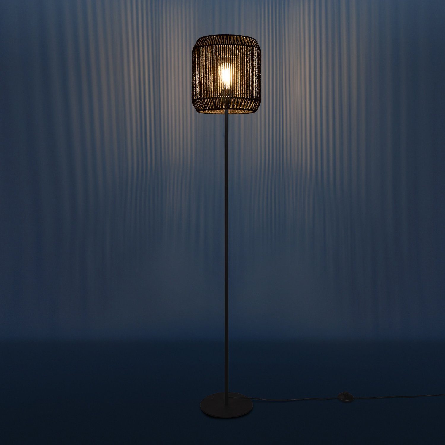 Paco LED E27 Korb Optik Boho Stehlampe Modern ohne 214, Ela Home Wohnzimmer Schlafzimmer Leuchtmittel,