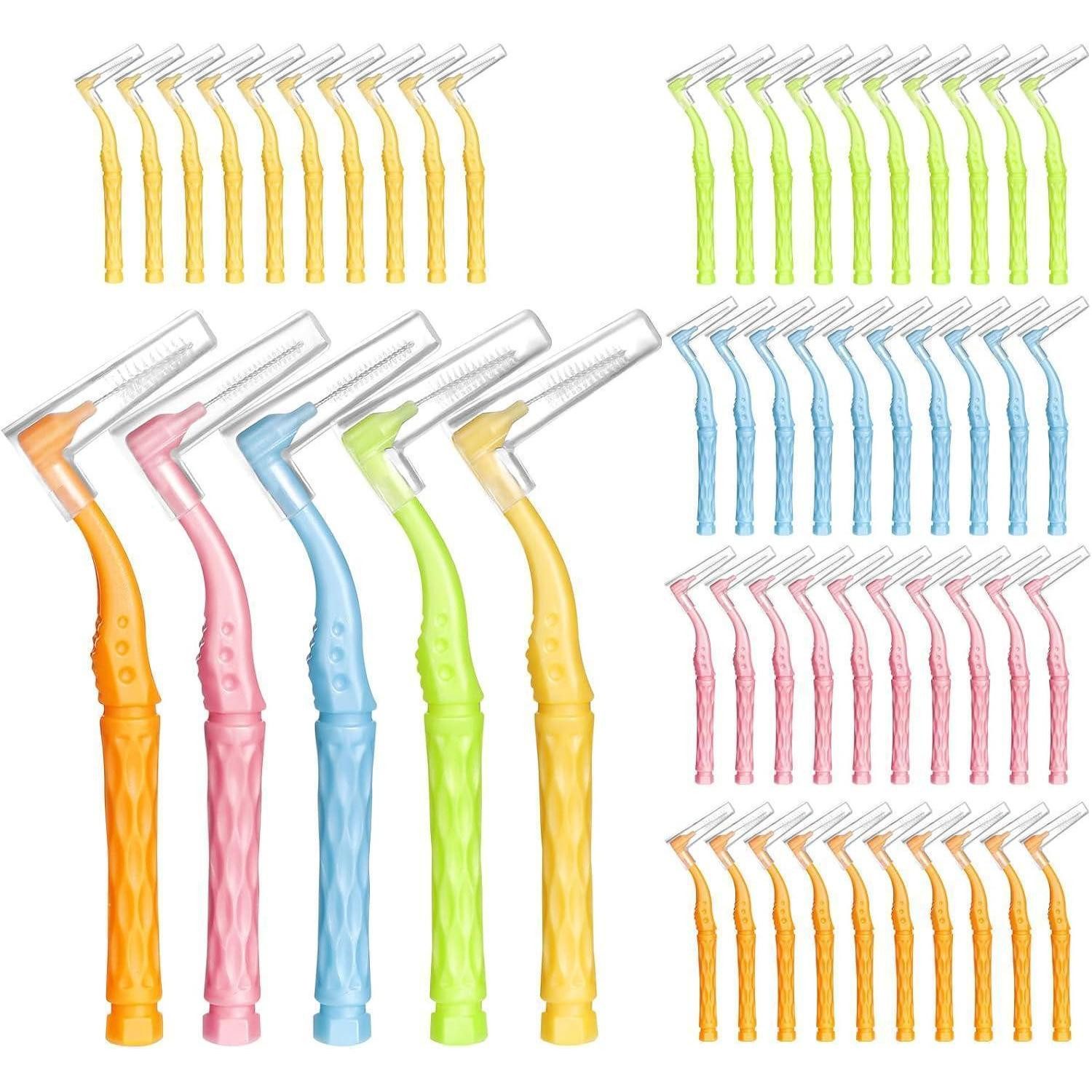 LuxusKollektion Interdentalbürsten Interdentalbürsten Set 50 Stück L-Form 5 Größen