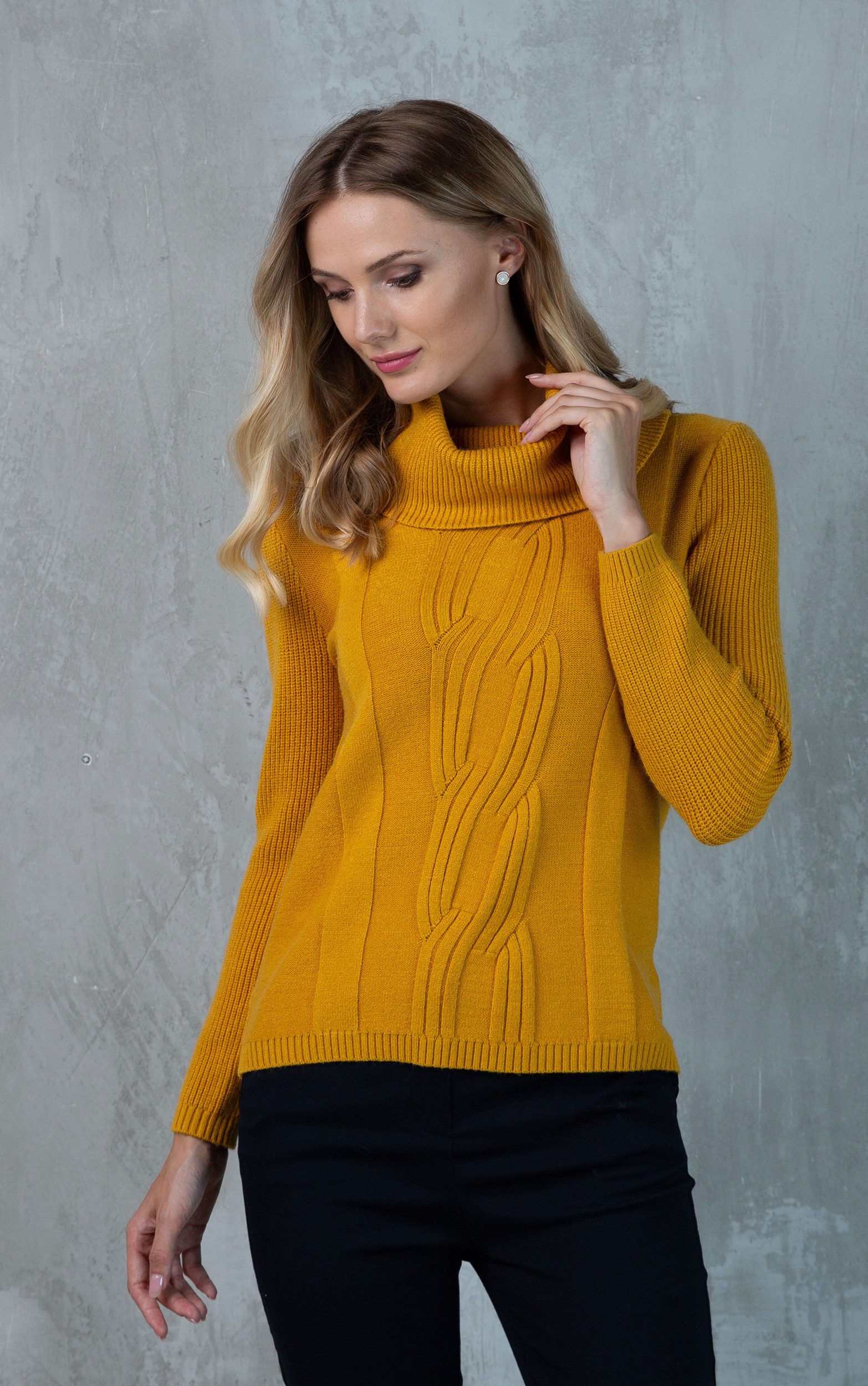 Passioni Rollkragenpullover mit Zopfmuster und Rippstruktur günstig online kaufen