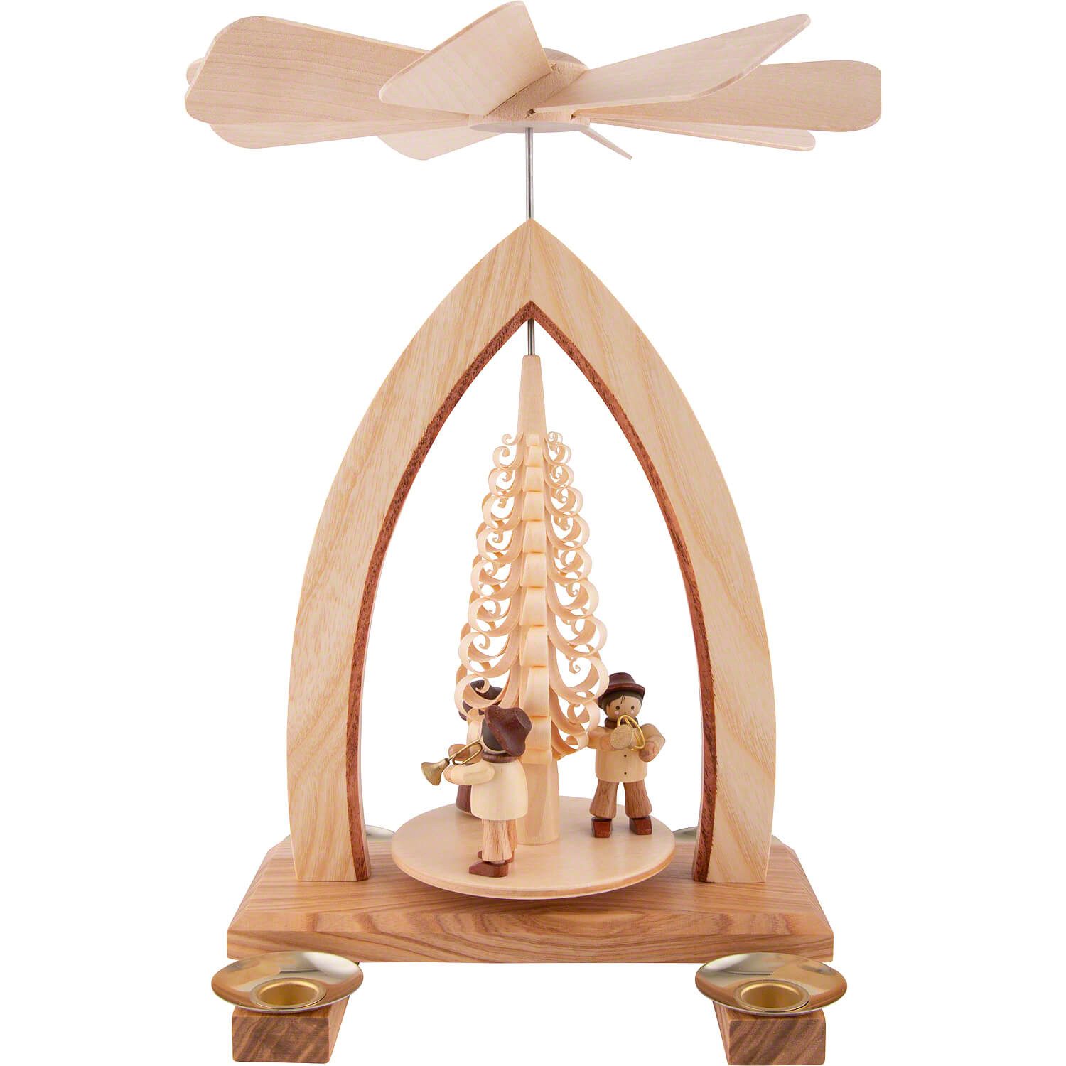 Heinz Lorenz Pyramiden Weihnachtspyramide 1-stöckige Pyramide Bläsertrio - natur (26cm) von Heinz Lorenz Pyramid