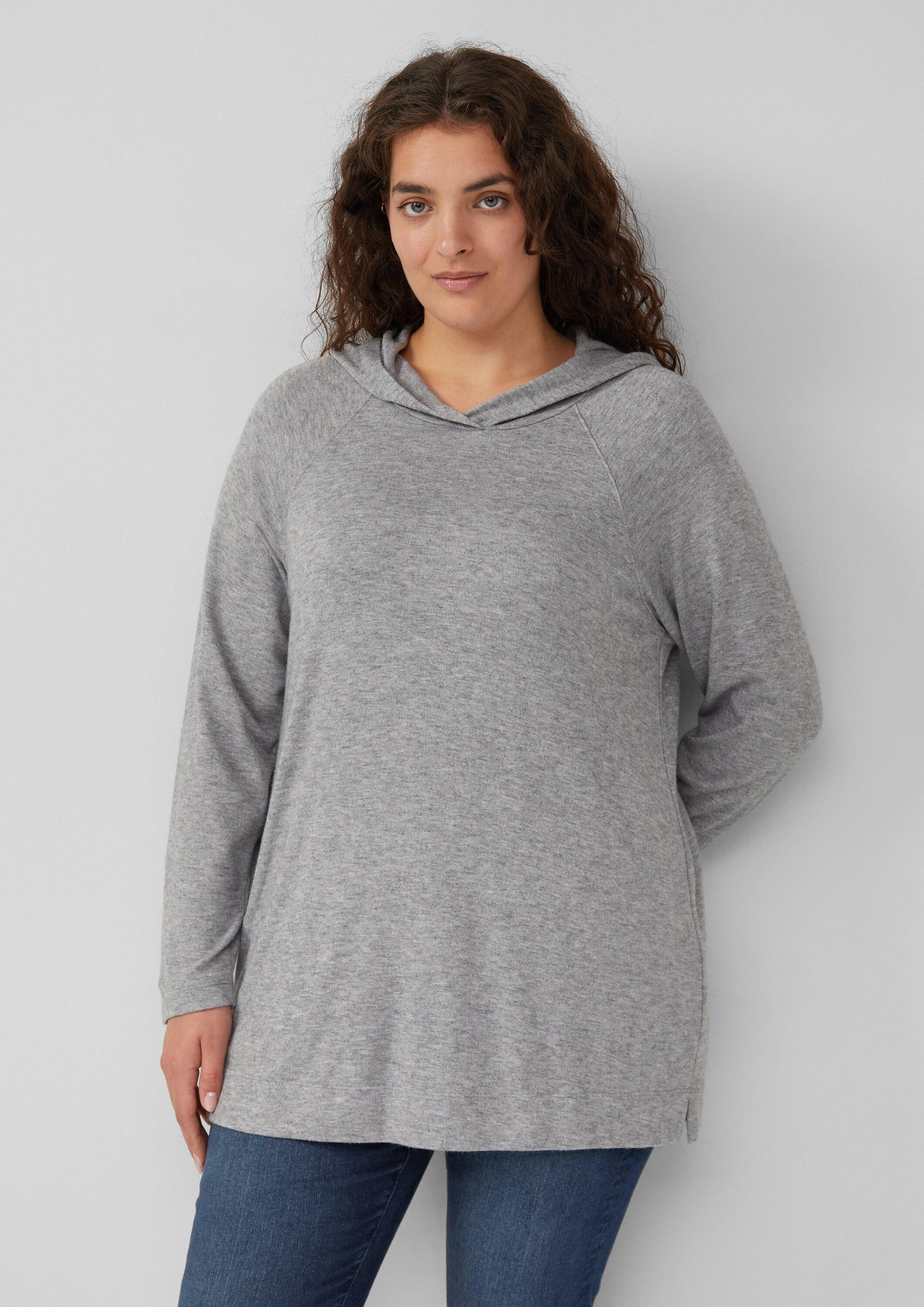 s.Oliver Langarmshirt T-Shirt Meliertes Longsleeve aus Stretchjersey mit Ka günstig online kaufen