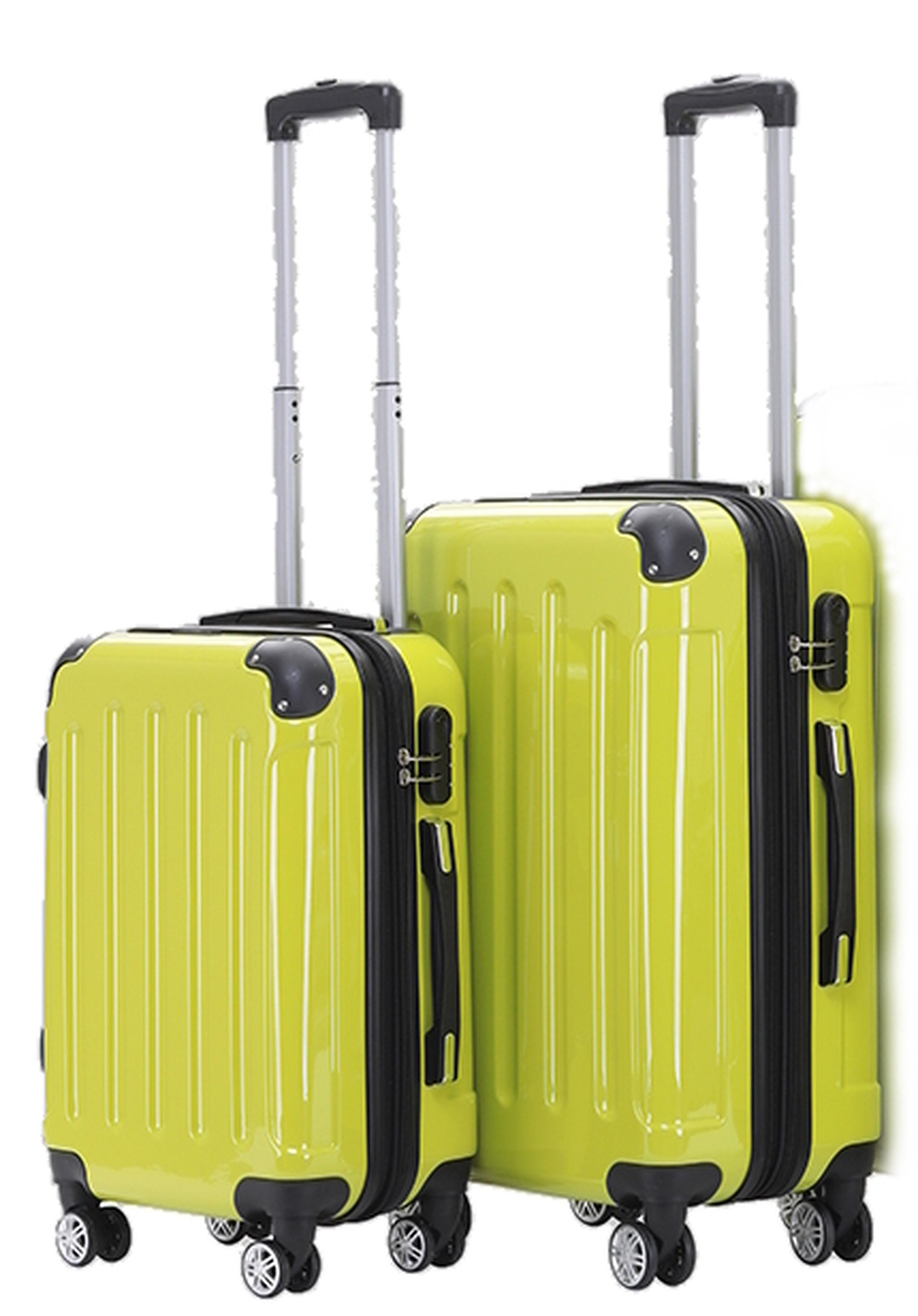 Beibye Trolleyset 2-teilig 65 + 55 cm, 4 Doppel-Rollen, Dehnfalte, div. Farben grün