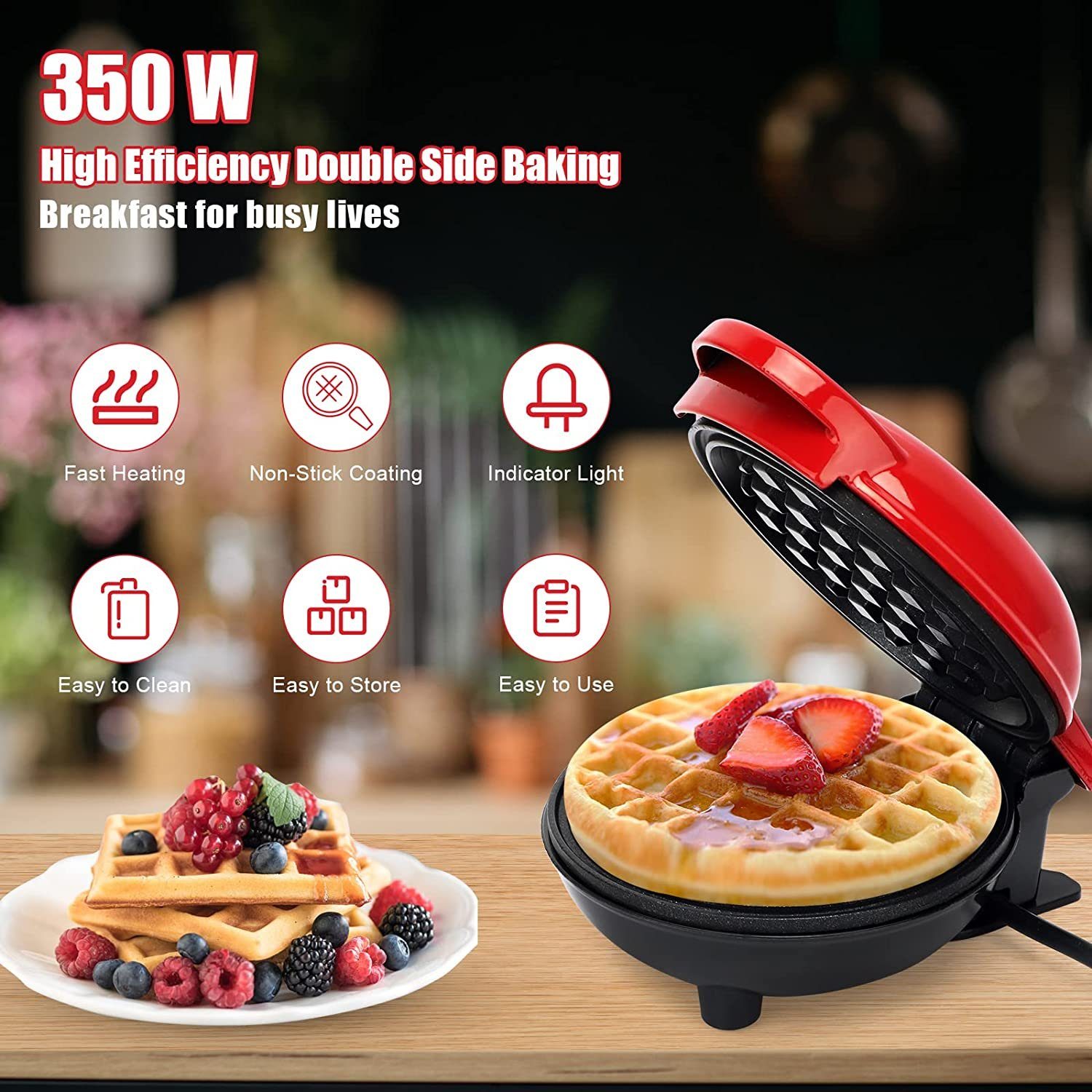 klassische Waffeln, Waffeleisen Waffeleisen, Haushalts/Küch, Waffeleisen Mini Haiaveng 350W Klein für für Kindergeburtstage/Familienfeiern Waffeleisen