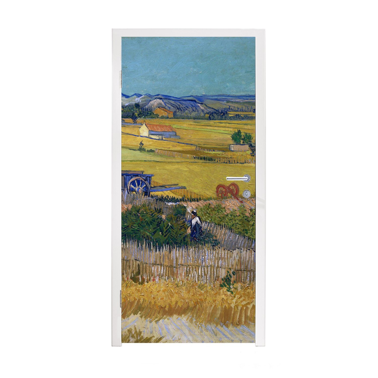 MuchoWow Türtapete Die Ernte - Vincent van Gogh, Matt, bedruckt, (1 St), Fototapete für Tür, Türaufkleber, 75x205 cm