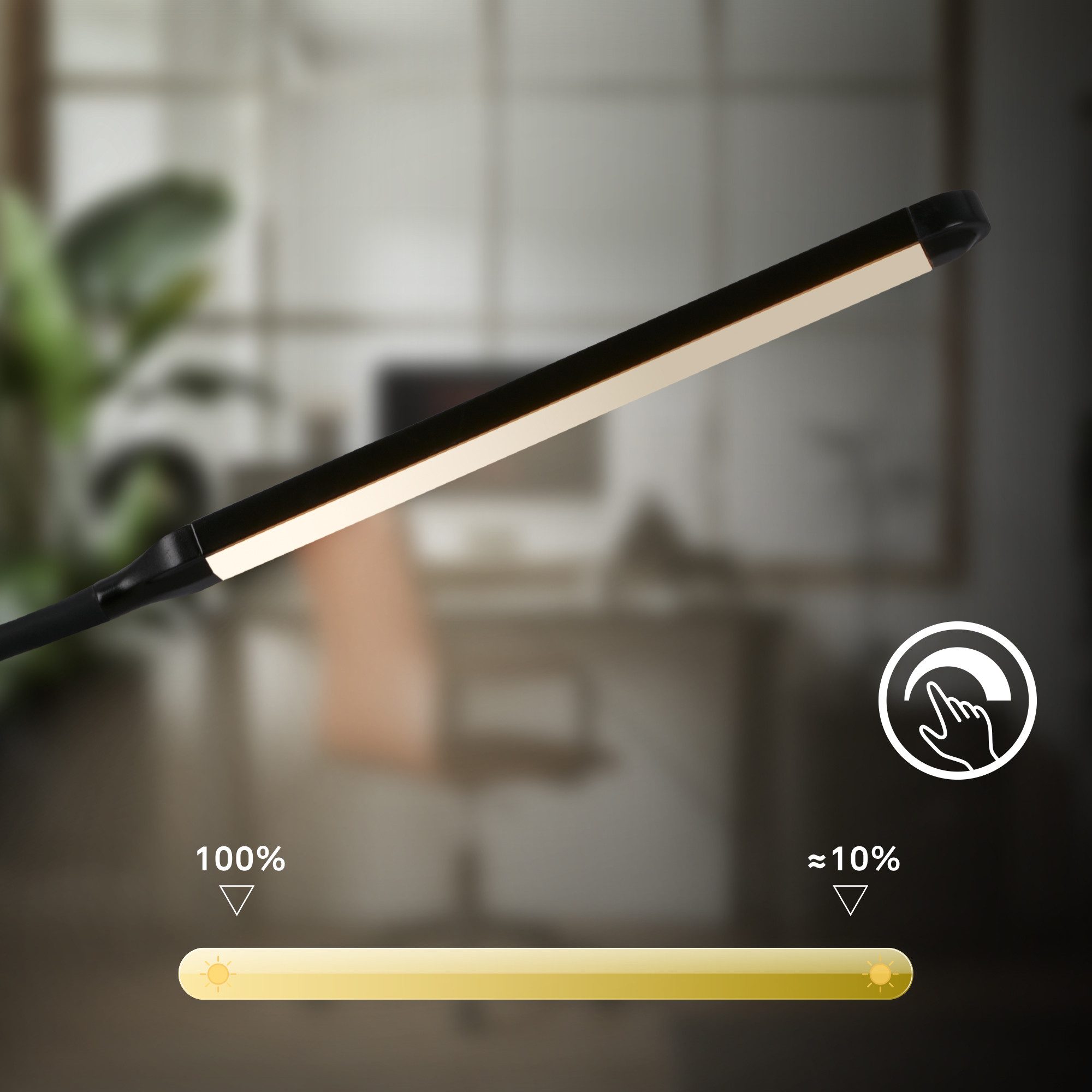 Briloner Leuchten Schreibtischlampe Tischleuchte USB-C weiß/schwarz Home Office dimmbar, LED fest integriert, 13x72,5 cm Schwarz/Weiß 6W Leselampe Büro Kinderzimmer
