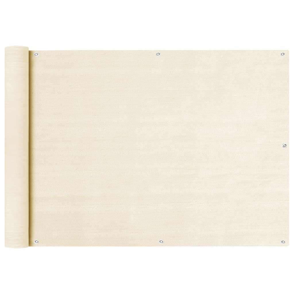 Balkonsichtschutz Balkon Sichtschutz Creme 75x300 cm HDPE