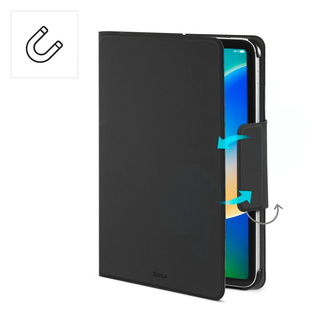 Hama Tablet-Hülle Tablet-Hülle f. iPad Air 13“, herausnehmbare BT-Tastatur, Touchpad, Bluetooth-Tastatur, Touchpad, Standfunktion, abnehmbare Tastatur