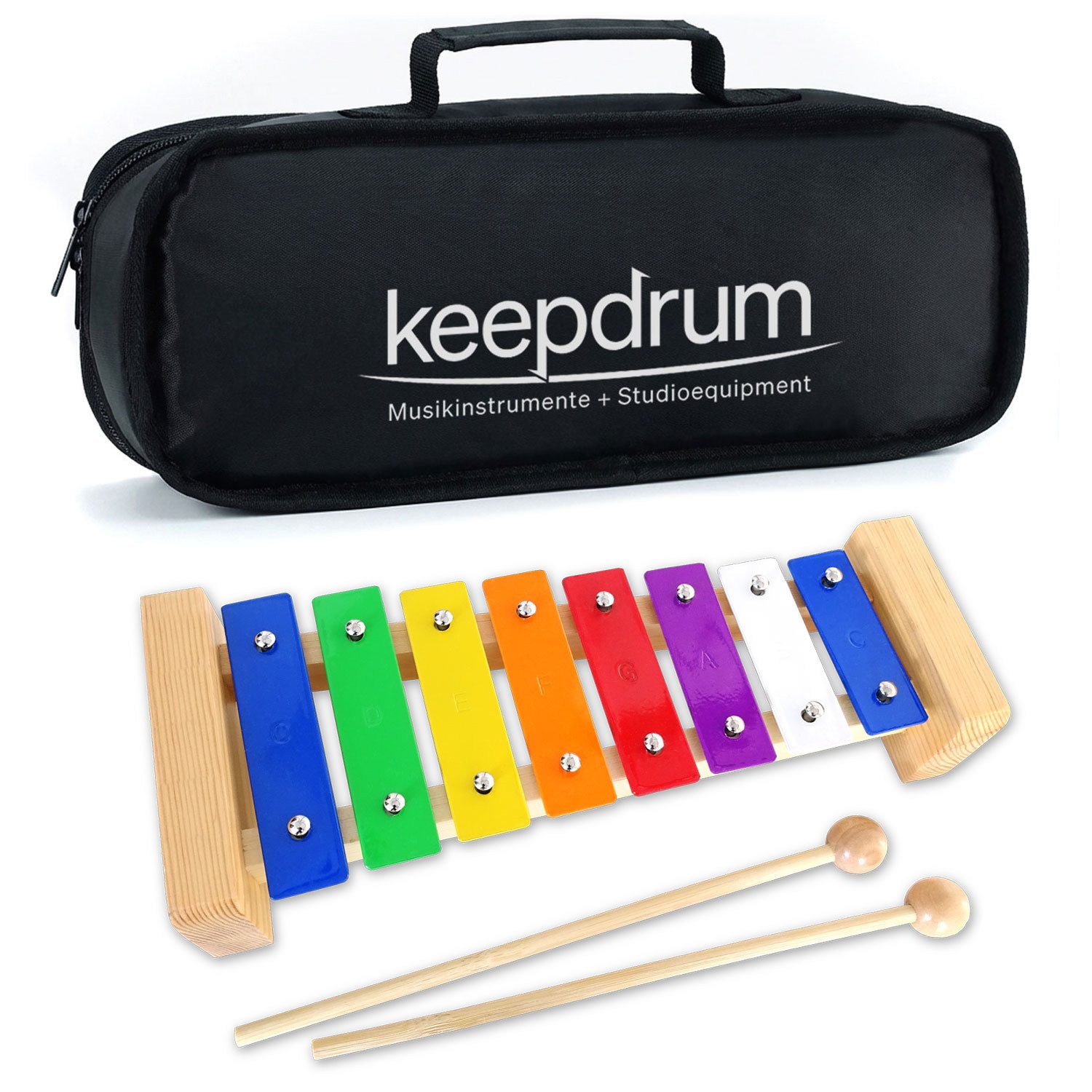 keepdrum Glockenspiel keepdrum KGS Pro Kinder Glockenspiel mit Tasche