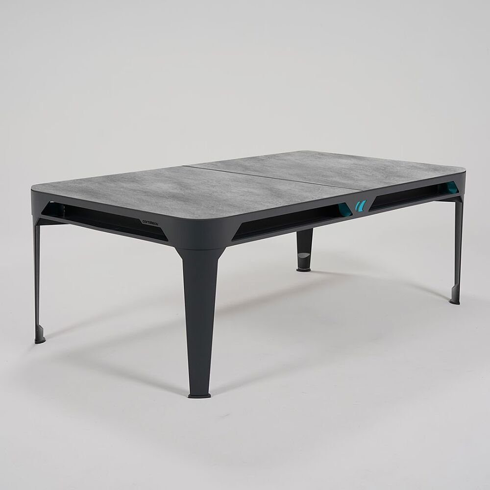 ein Billardtisch hat Jede Cornilleau für Dekor Abdeckplatte Hyphen, Tisch Vorder-/Rückseite dunkles Platte Billardtisch Steindekor schwarzen und je helles