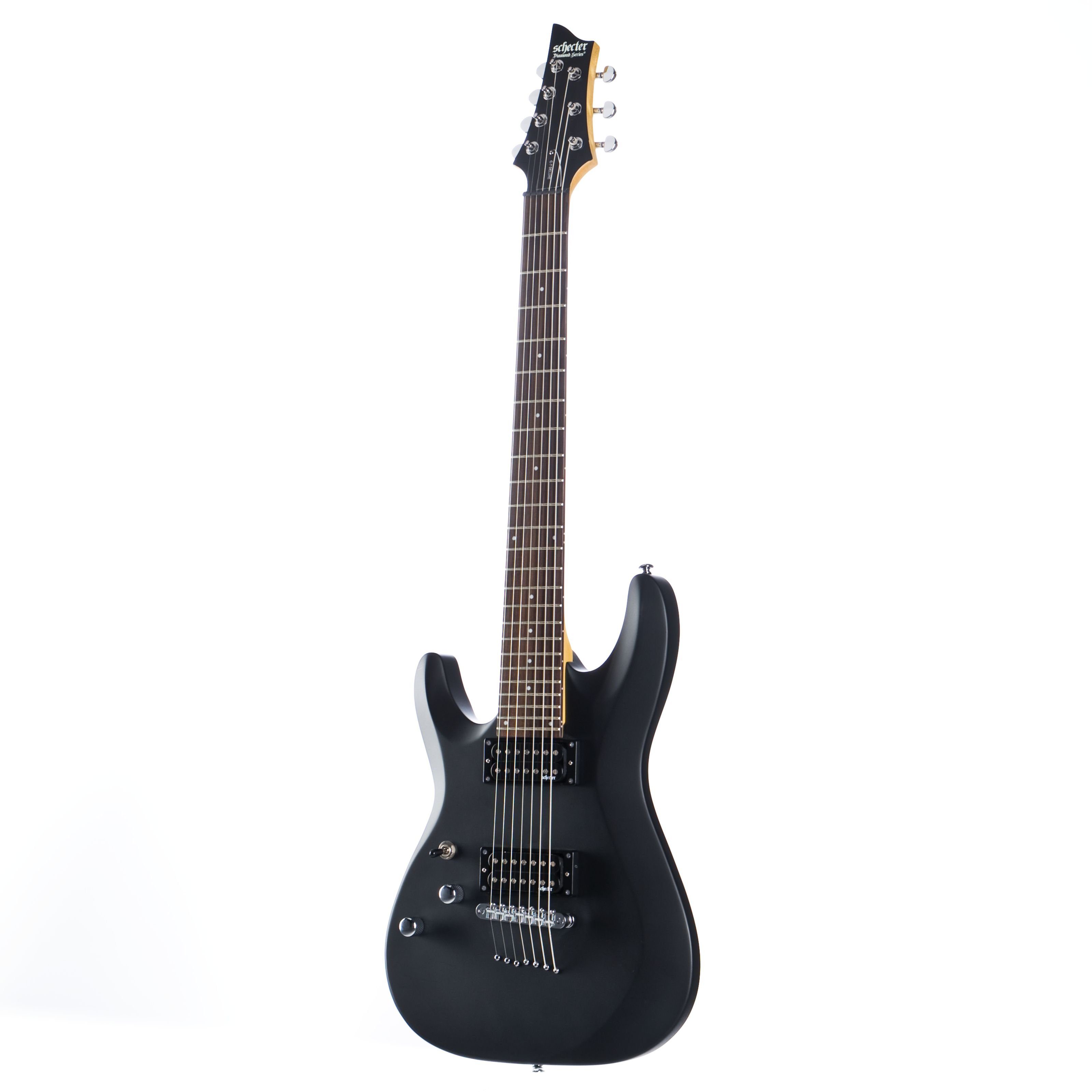 Schecter E-Gitarre, C-7 Deluxe Lefthand Satin Black, Электрогитары, Extended Range Guitars, C-7 Deluxe Lefthand Satin Black - E-Gitarre