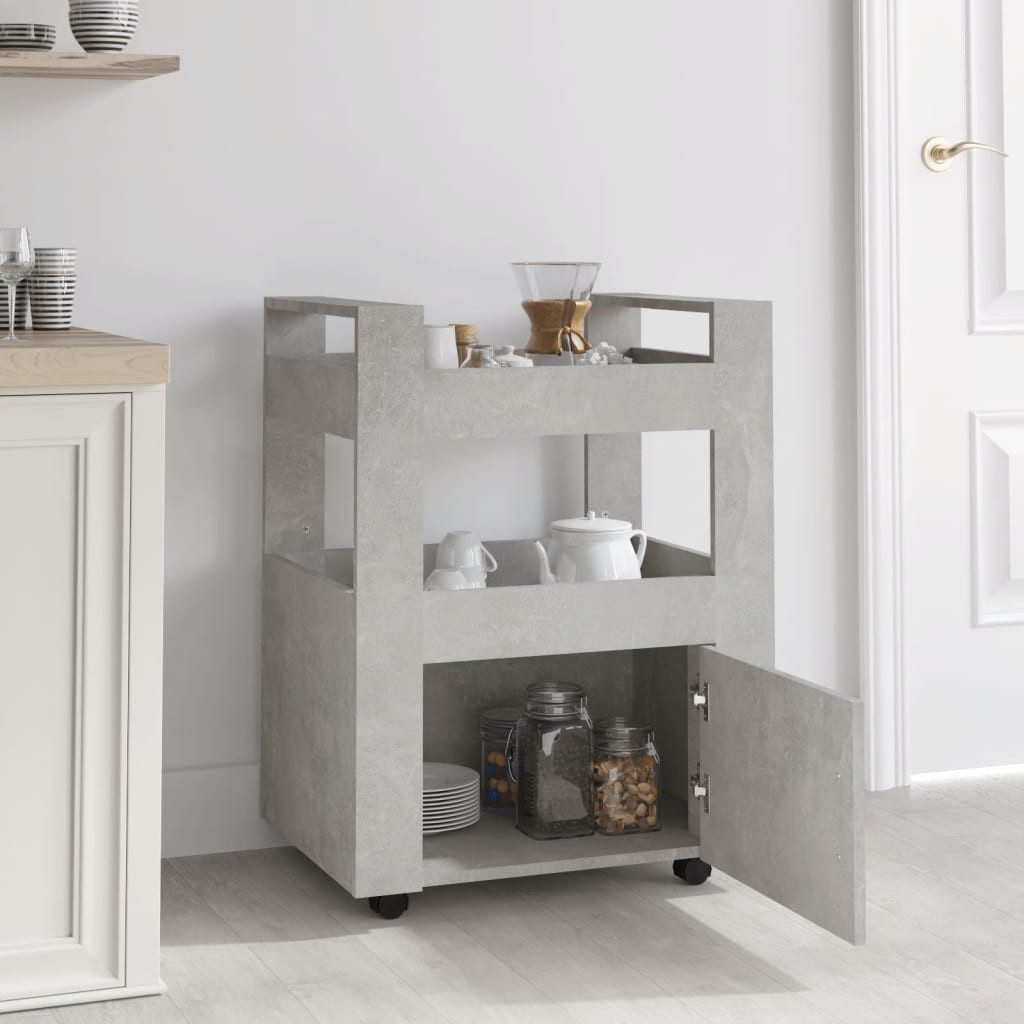 vidaXL Küchenwagen NA Küchenwagen Betongrau 60x45x80 cm Spanplatte