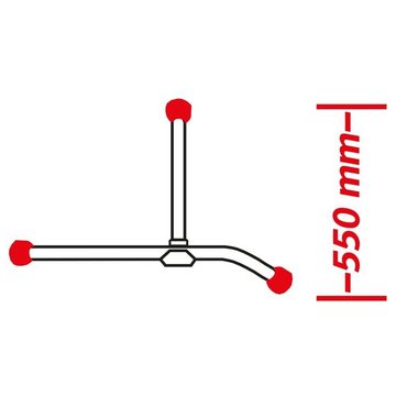 Duschvorhangstange Duschvorhangstangen-Stütze Chrom 55 x 2,5 x 2,5 cm, Ridder, Aluminium