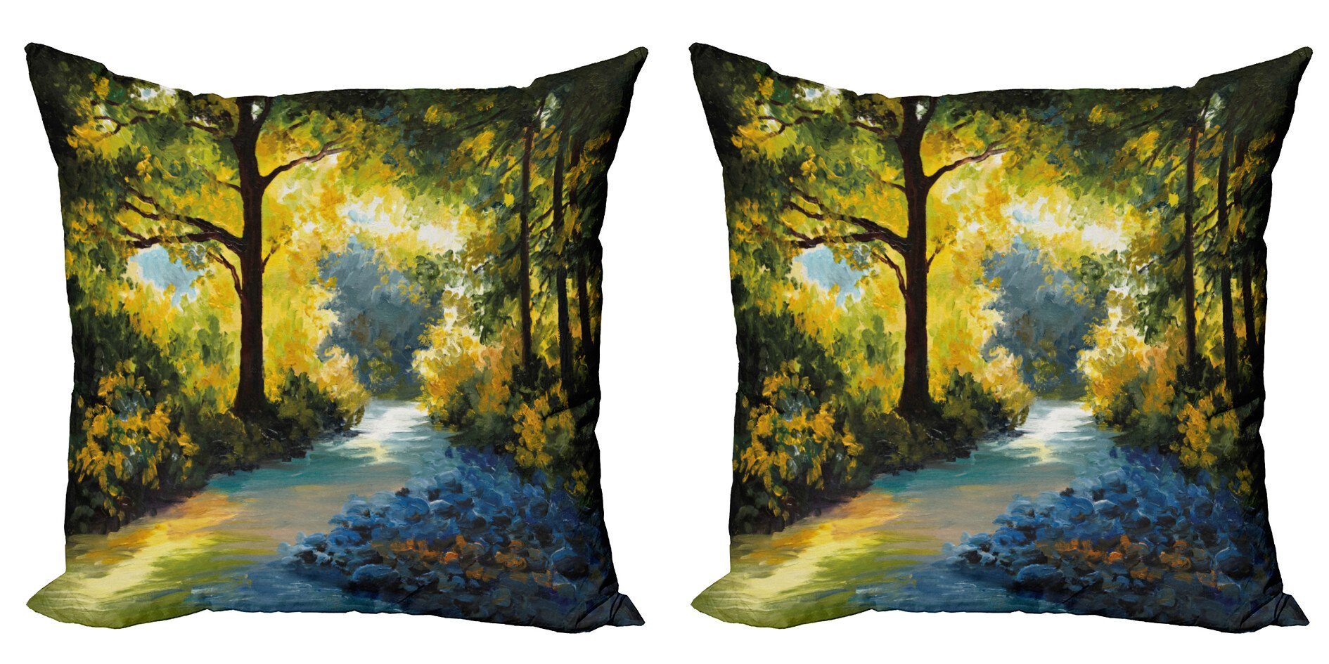 Wald Modern Doppelseitiger Stück), Natur Accent Grün Meadows (2 Digitaldruck, Kissenbezüge Abakuhaus