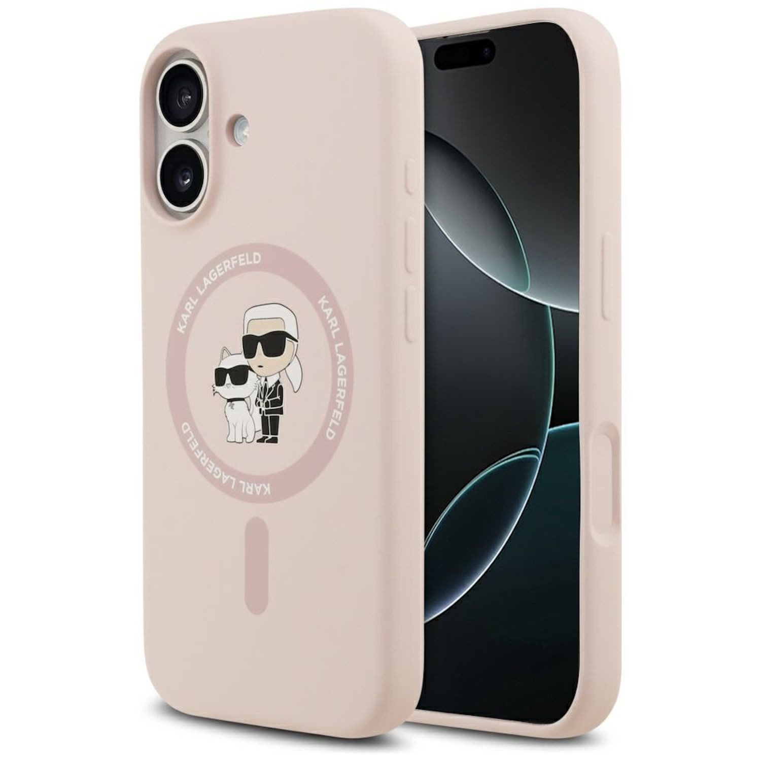 KARL LAGERFELD Smartphone-Hülle Karl Lagerfeld Apple iPhone 17 Silic. Karl&Choupette Ring MagSafe