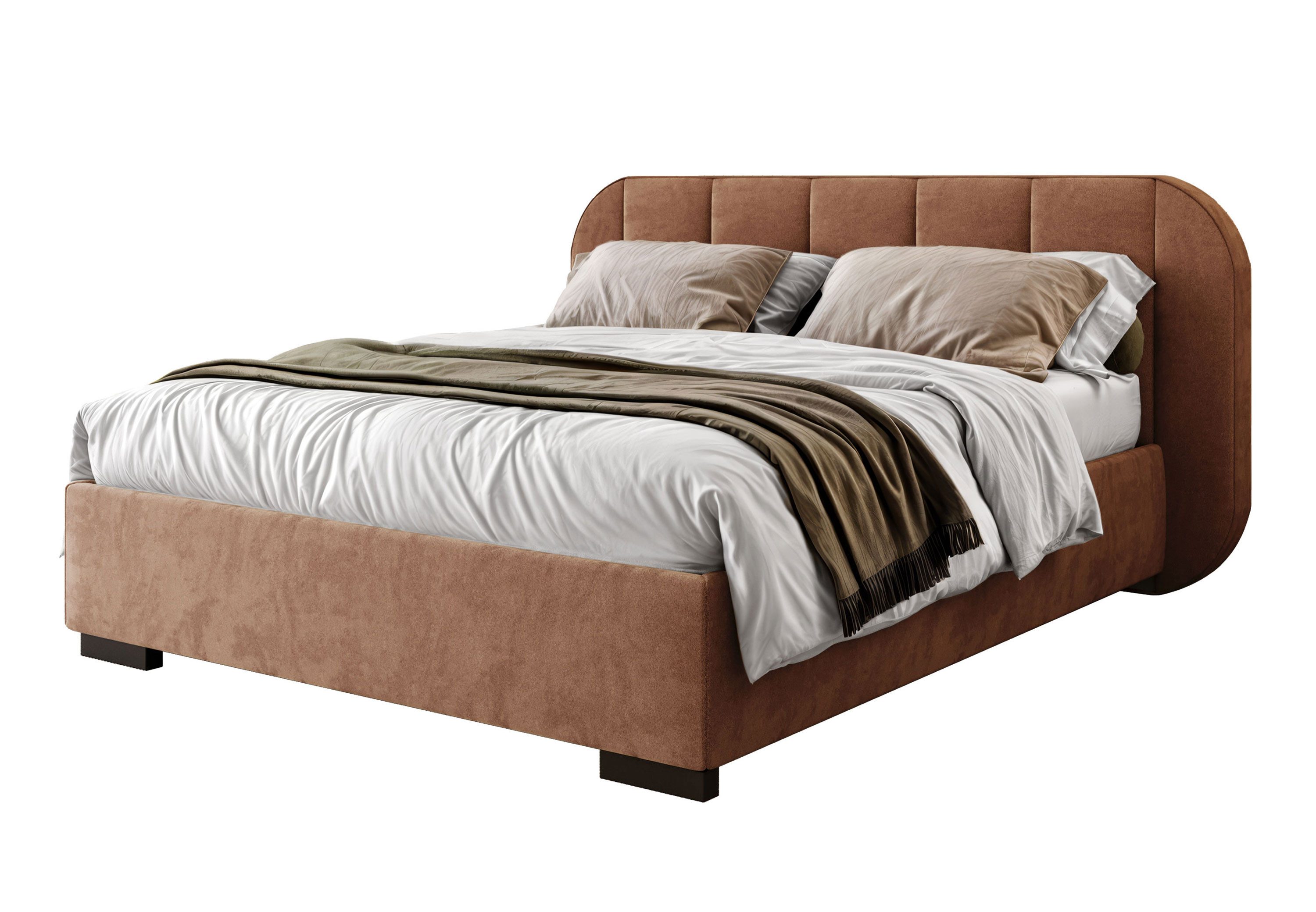 Lookway Polsterbett AMARA mit Bettkasten und Lattenrost (Bett mit Metallgestell), gepolsterts Kopfteil