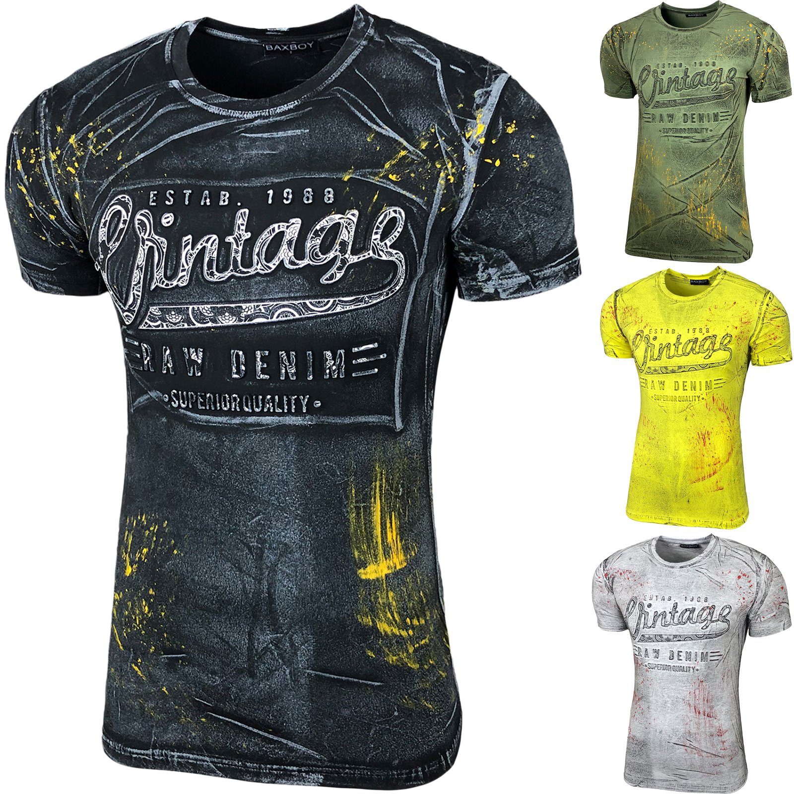 T-Shirt Baxboy T-Shirt »VINTAGE« mit trendigem Markenprint 10184