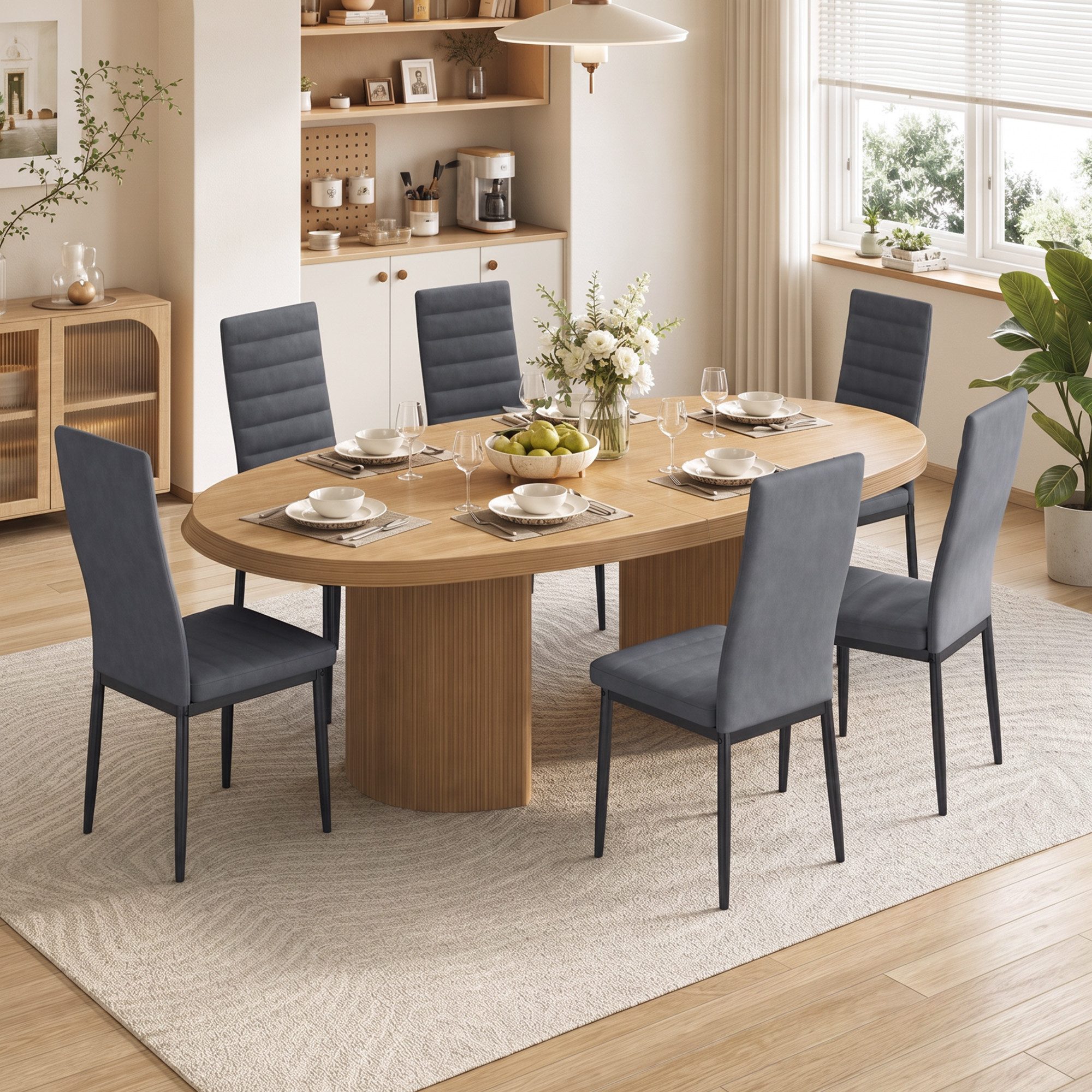 Blishom Esszimmerstuhl Esszimmerstühle 6er-Set, Küchenstuhl mit Gepolstert, 41x50x97 cm (6 St) – Bild 5 von 5